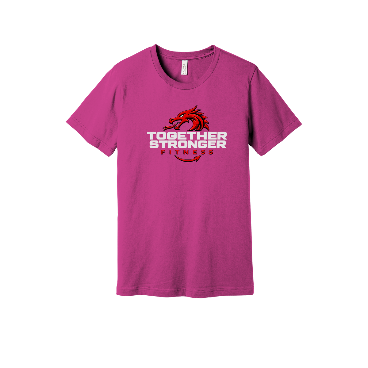 togetherstrongerfitness-everyday-essentials-short-sleeve-tee-dtf-front-BC3001-berry-flat-front