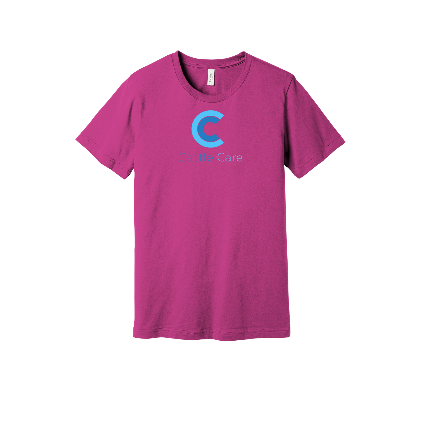 cattle-care-everyday-essentials-short-sleeve-tee-dtf-front-BC3001-berry-flat-front