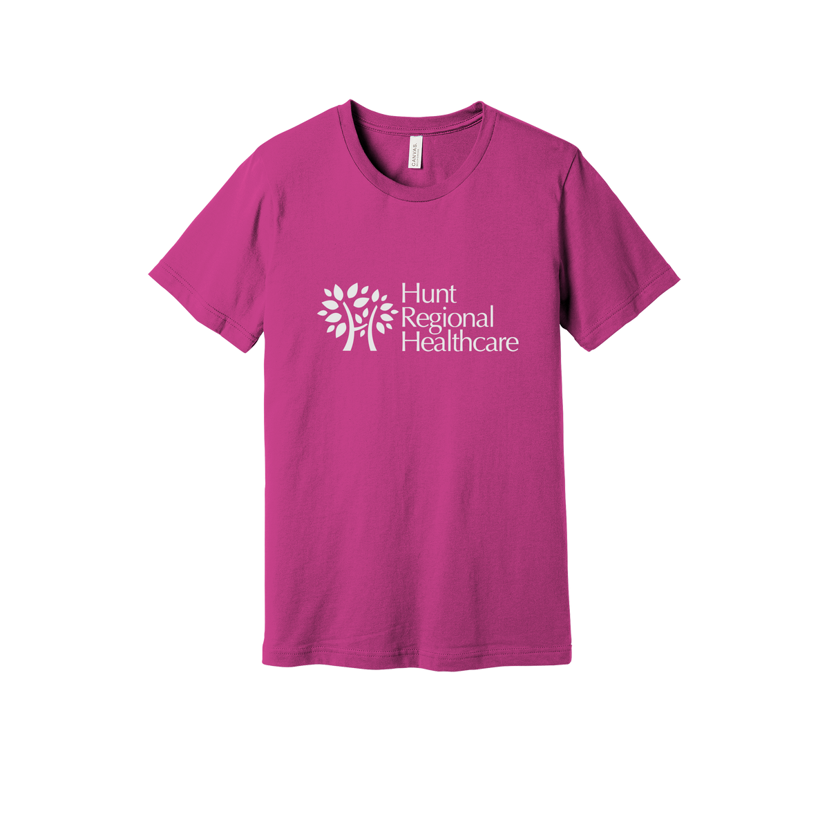 huntregional-everyday-essentials-clinic-short-sleeve-tee-dtf-front-BC3001-berry-flat-front