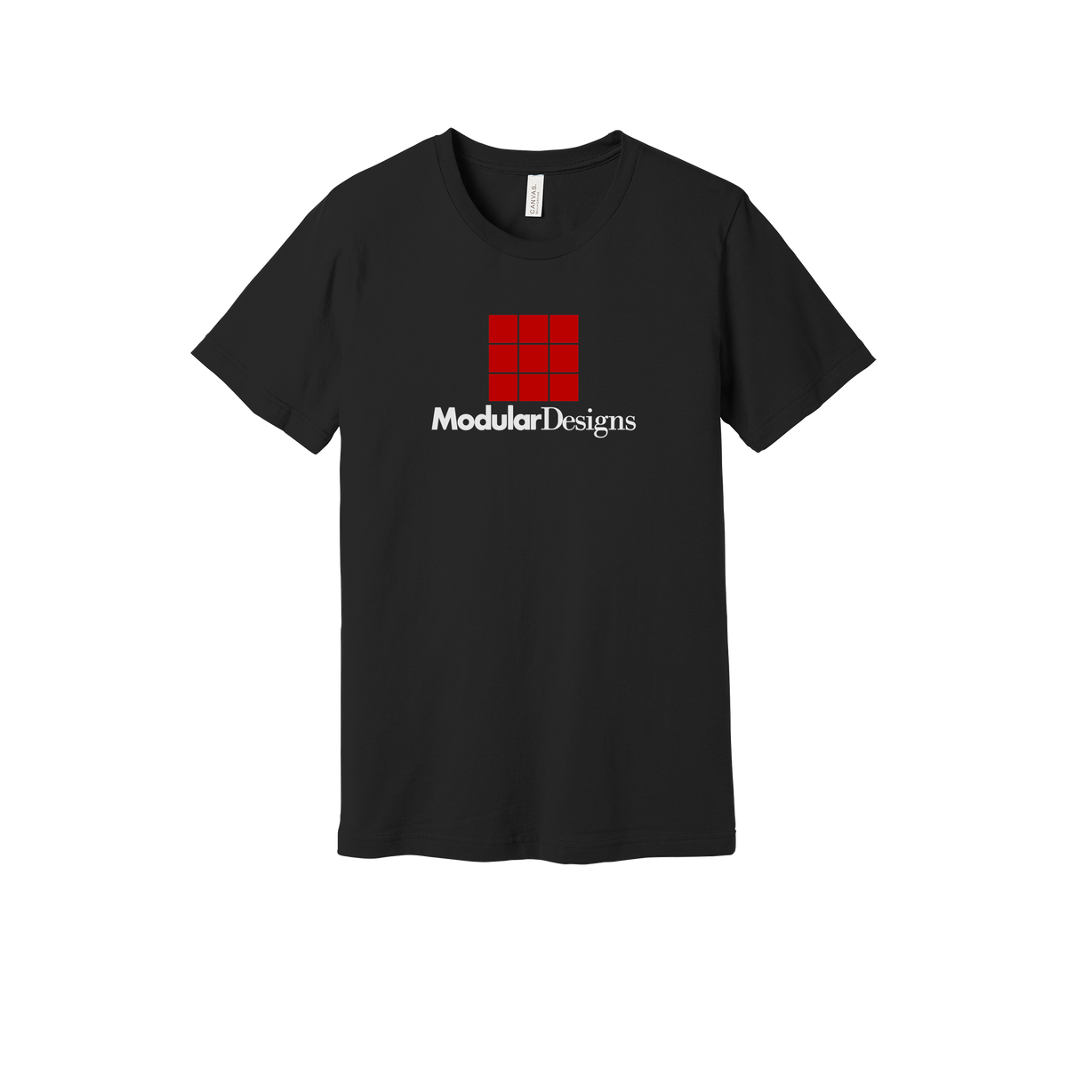 modulardesignsflooring-everyday-essentials-short-sleeve-tee-dtf-front-BC3001-black-flat-front