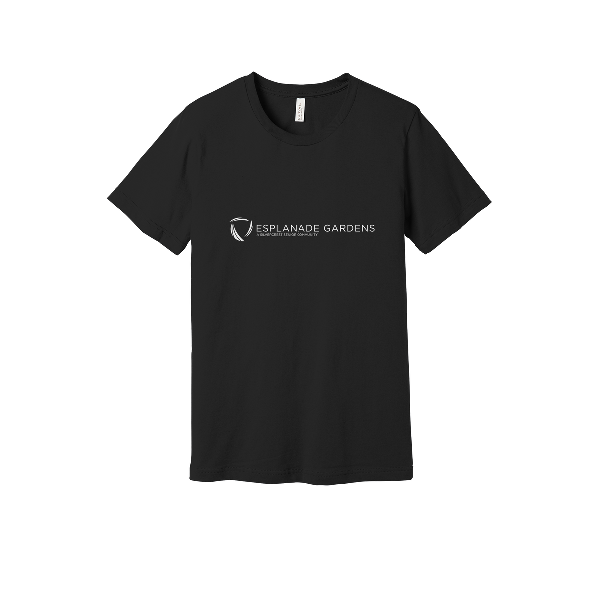 esplanadeseniorcampus-everyday-essentials-clinic-short-sleeve-tee-dtf-front-BC3001-black-flat-front