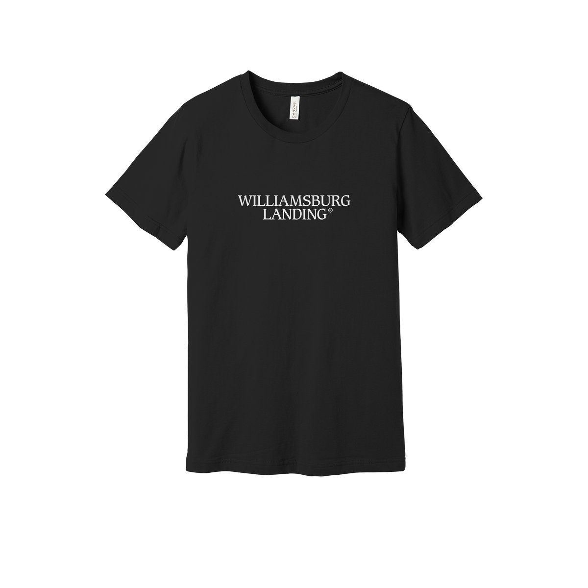 williamsburglanding-everyday-essentials-short-sleeve-tee-dtf-front-BC3001-black-flat-front