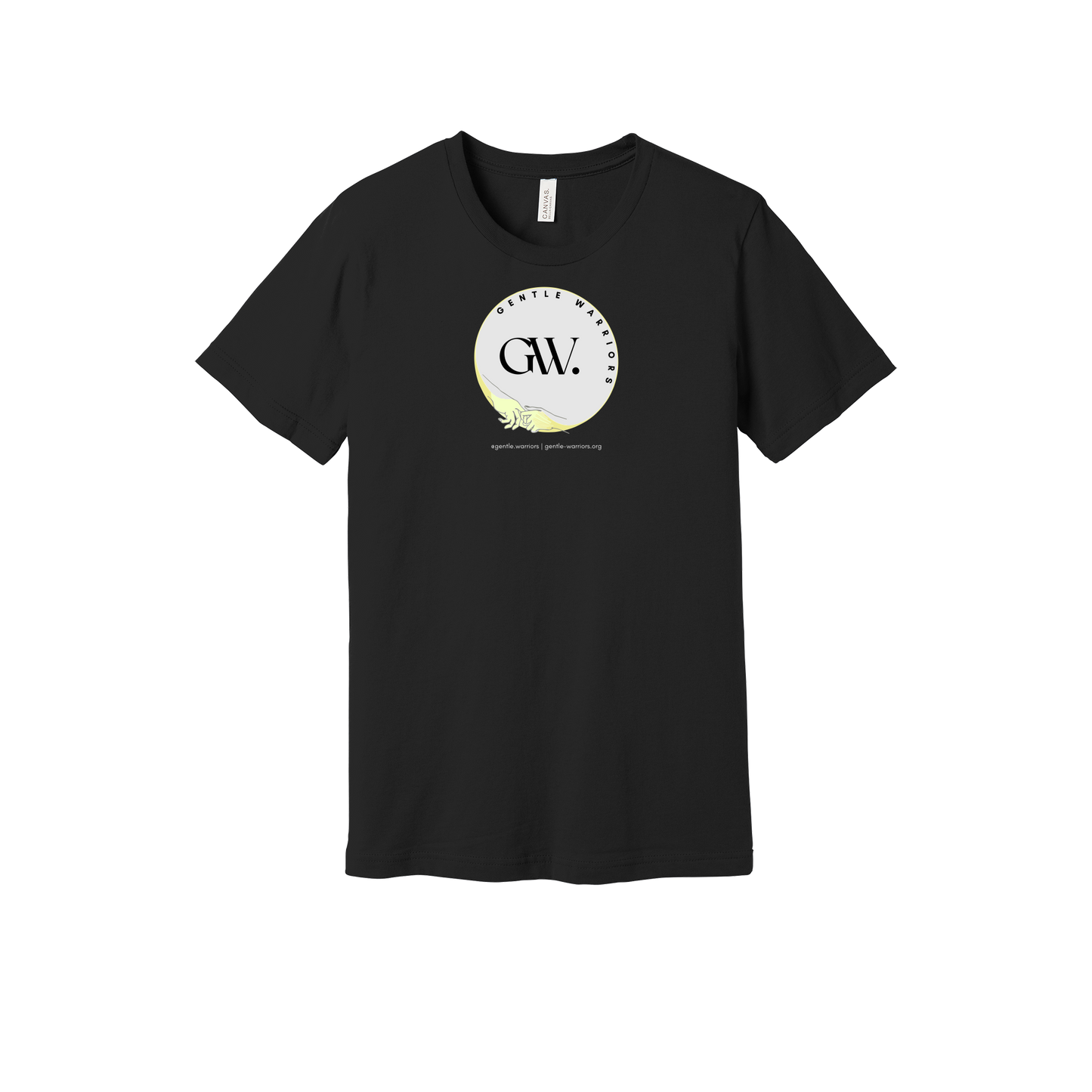 gentle-warriors-everyday-essentials-short-sleeve-tee-dtf-front-BC3001-black-flat-front
