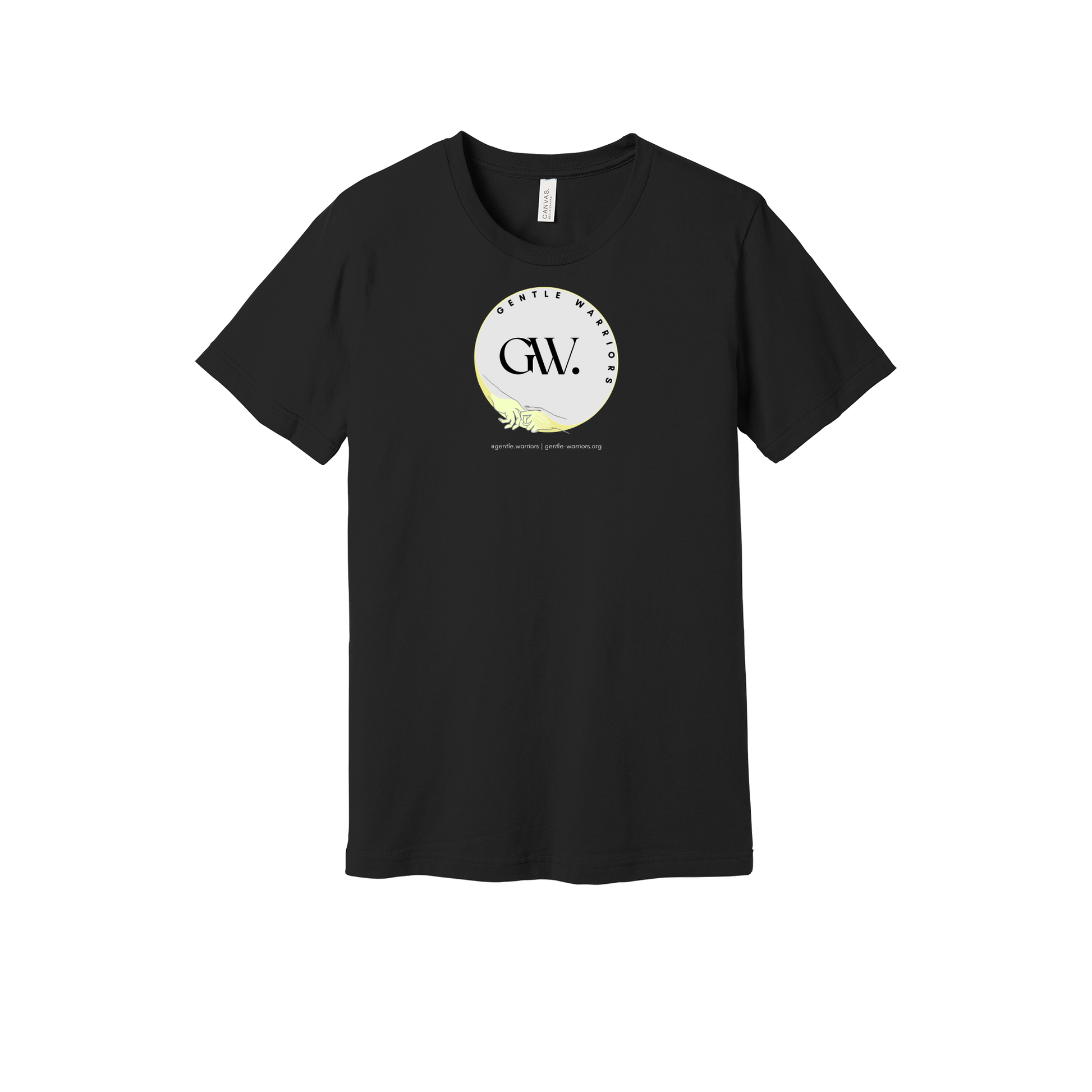 gentle-warriors-everyday-essentials-short-sleeve-tee-dtf-front-BC3001-black-flat-front