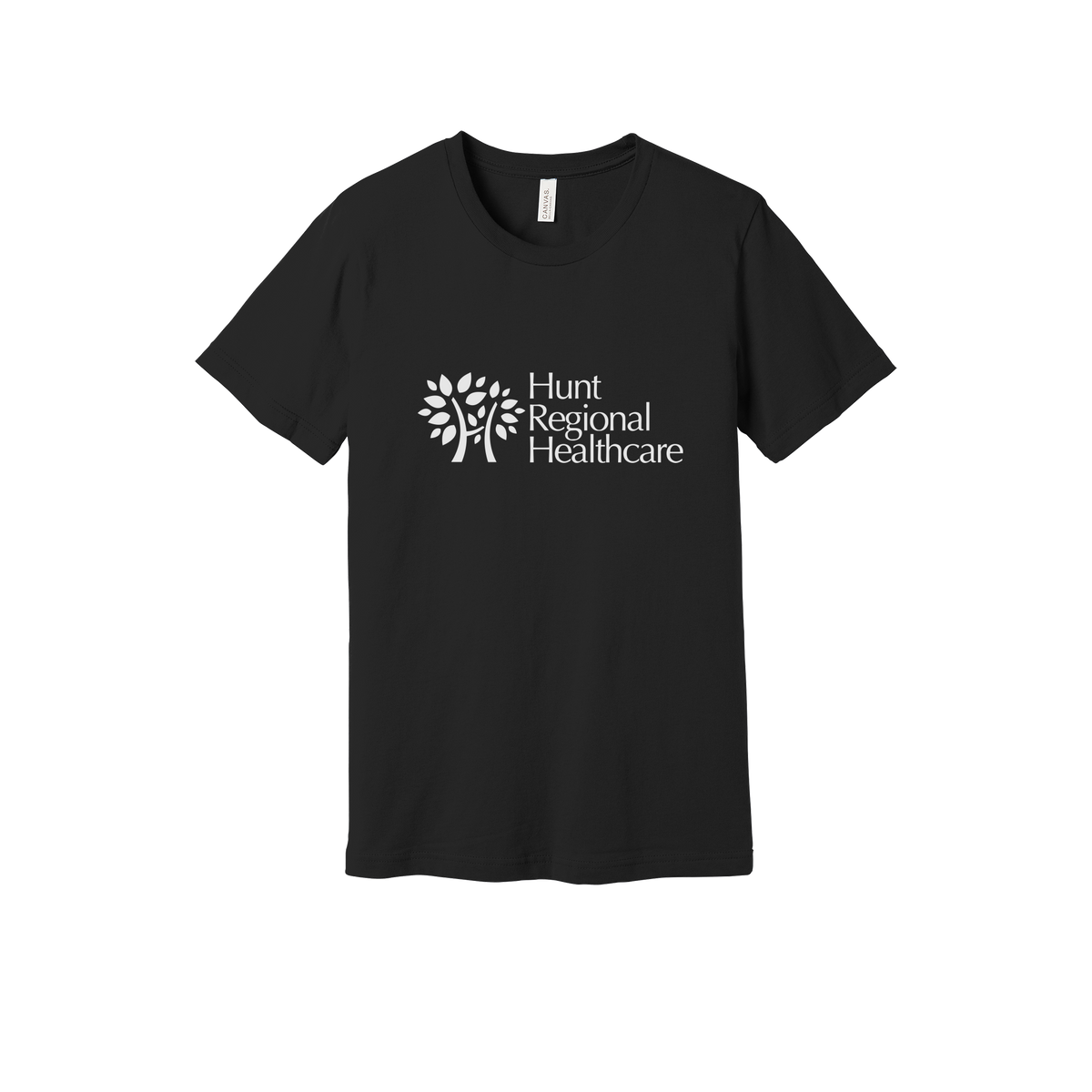huntregional-everyday-essentials-clinic-short-sleeve-tee-dtf-front-BC3001-black-flat-front