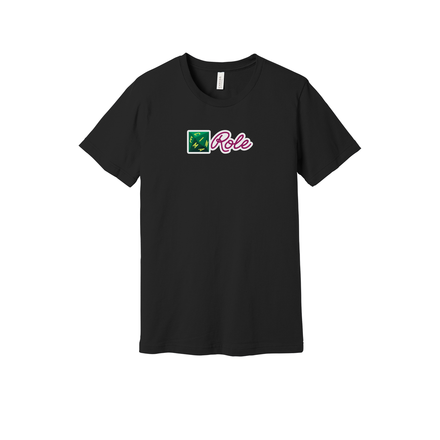 cinemarole-everyday-essentials-short-sleeve-tee-dtf-front-BC3001-black-flat-front