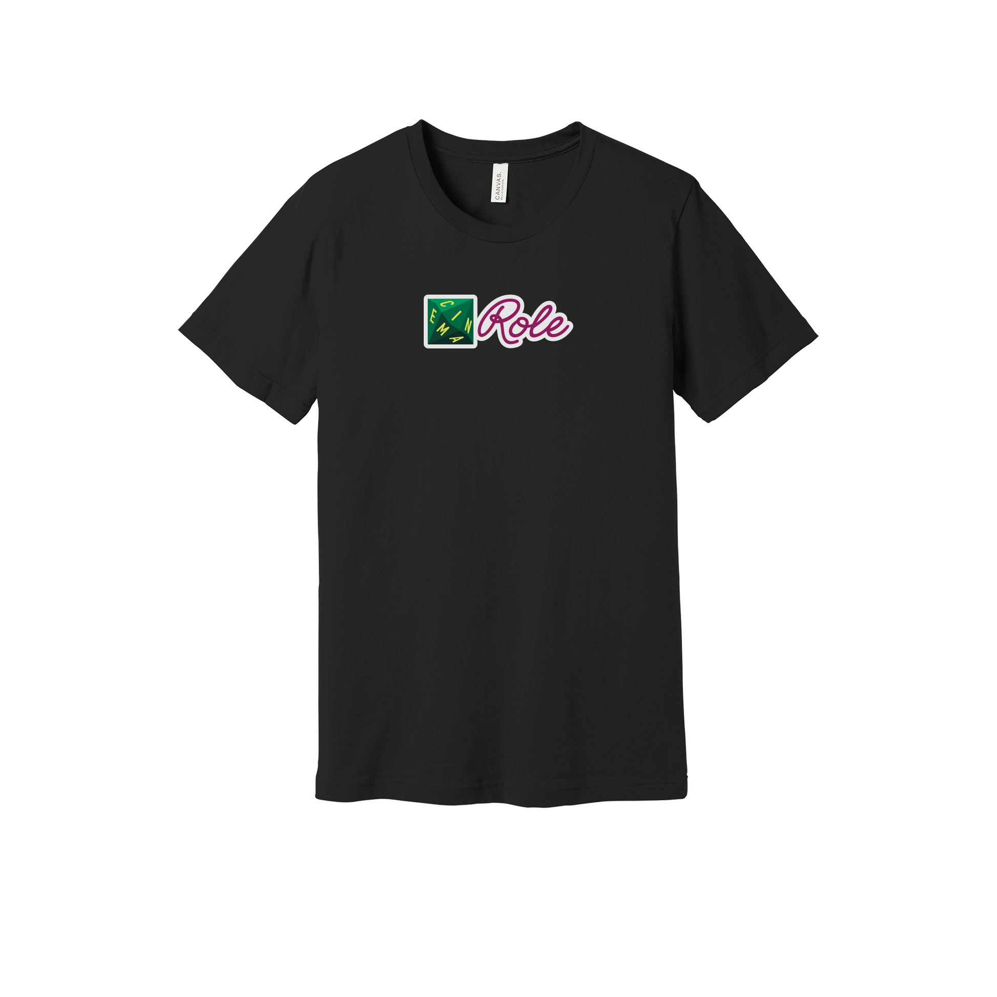 cinemarole-everyday-essentials-short-sleeve-tee-dtf-front-BC3001-black-flat-front