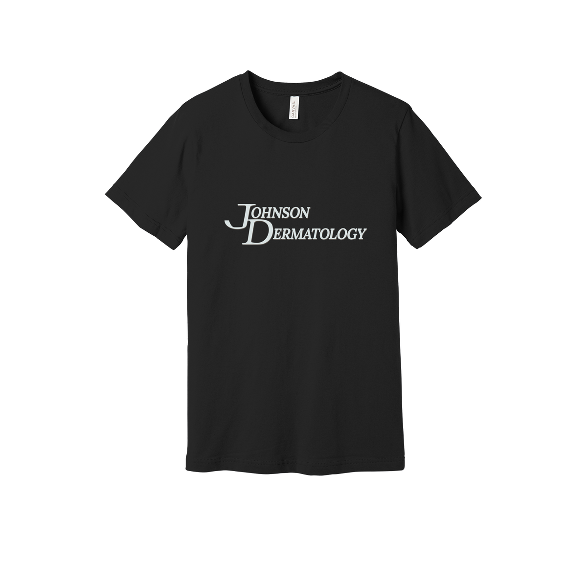 johnsondermatology-everyday-essentials-clinic-short-sleeve-tee-dtf-front-BC3001-black-flat-front