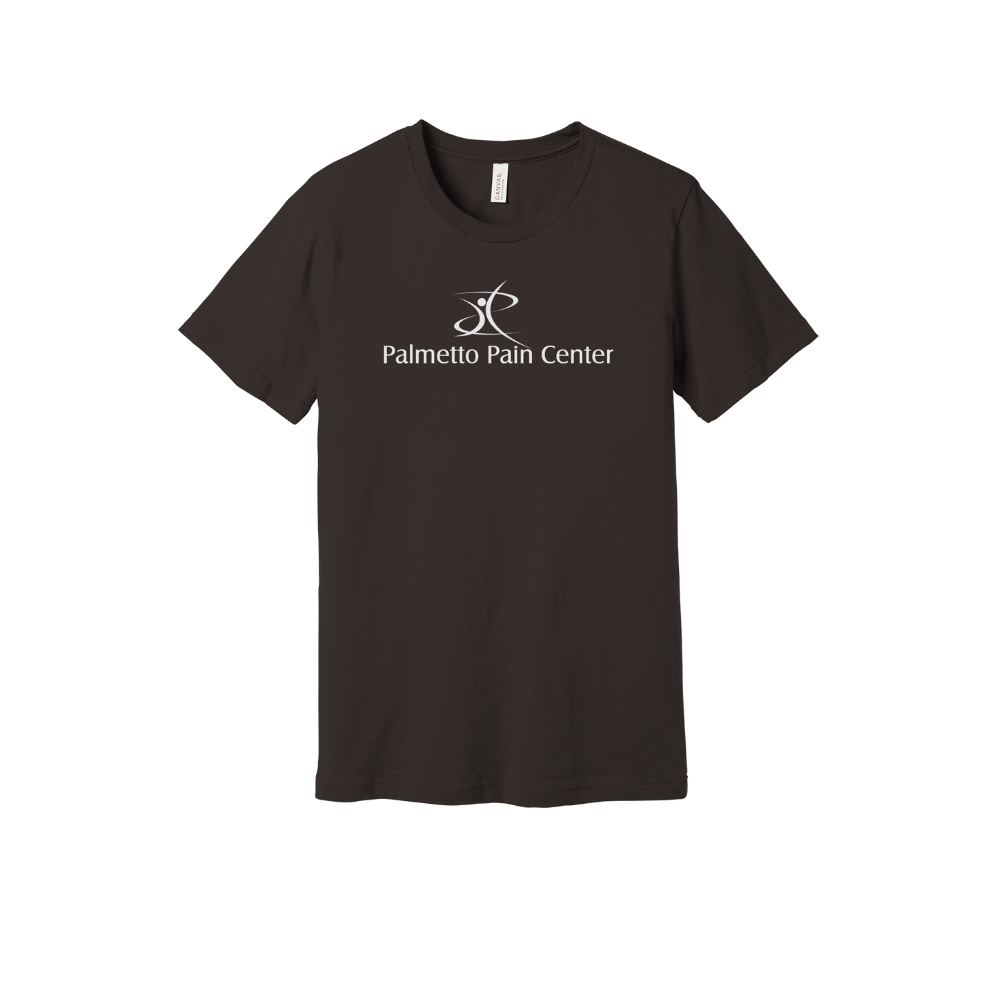 palmetto-pain-center-everyday-essentials-clinic-short-sleeve-tee-dtf-front-BC3001-brown-flat-front