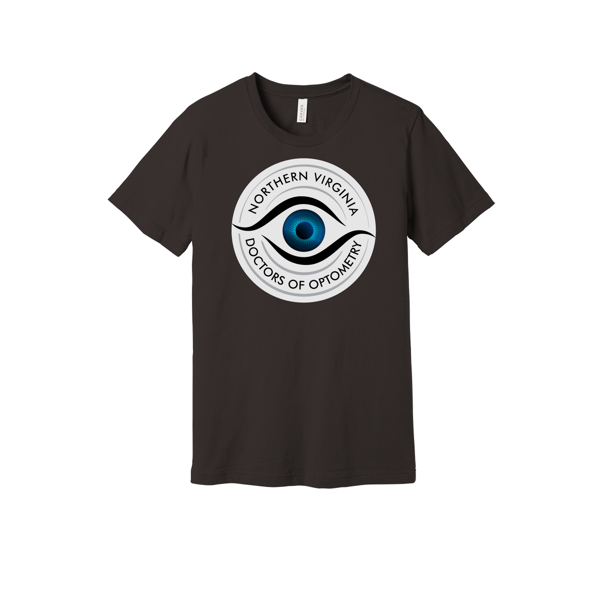 novaeyedocs-everyday-essentials-clinic-short-sleeve-tee-dtf-front-BC3001-brown-flat-front