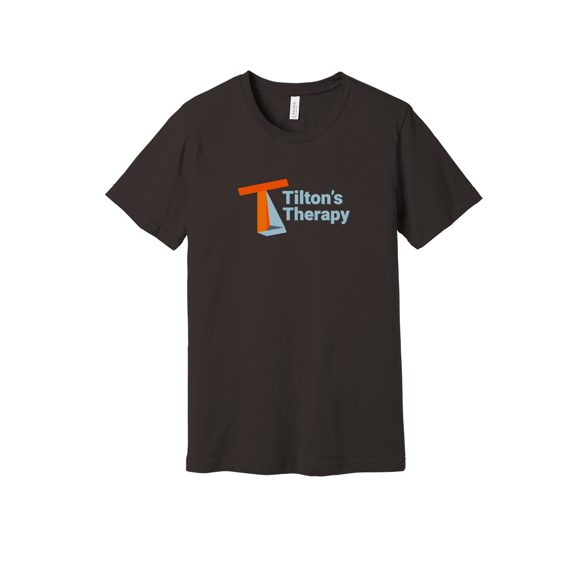 tiltonstherapy-everyday-essentials-short-sleeve-tee-dtf-front-BC3001-brown-flat-front