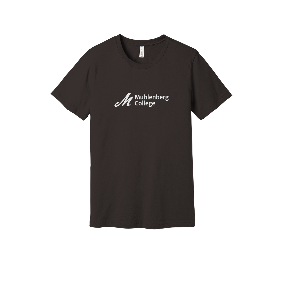muhlenberg-everyday-essentials-short-sleeve-tee-dtf-front-BC3001-brown-flat-front