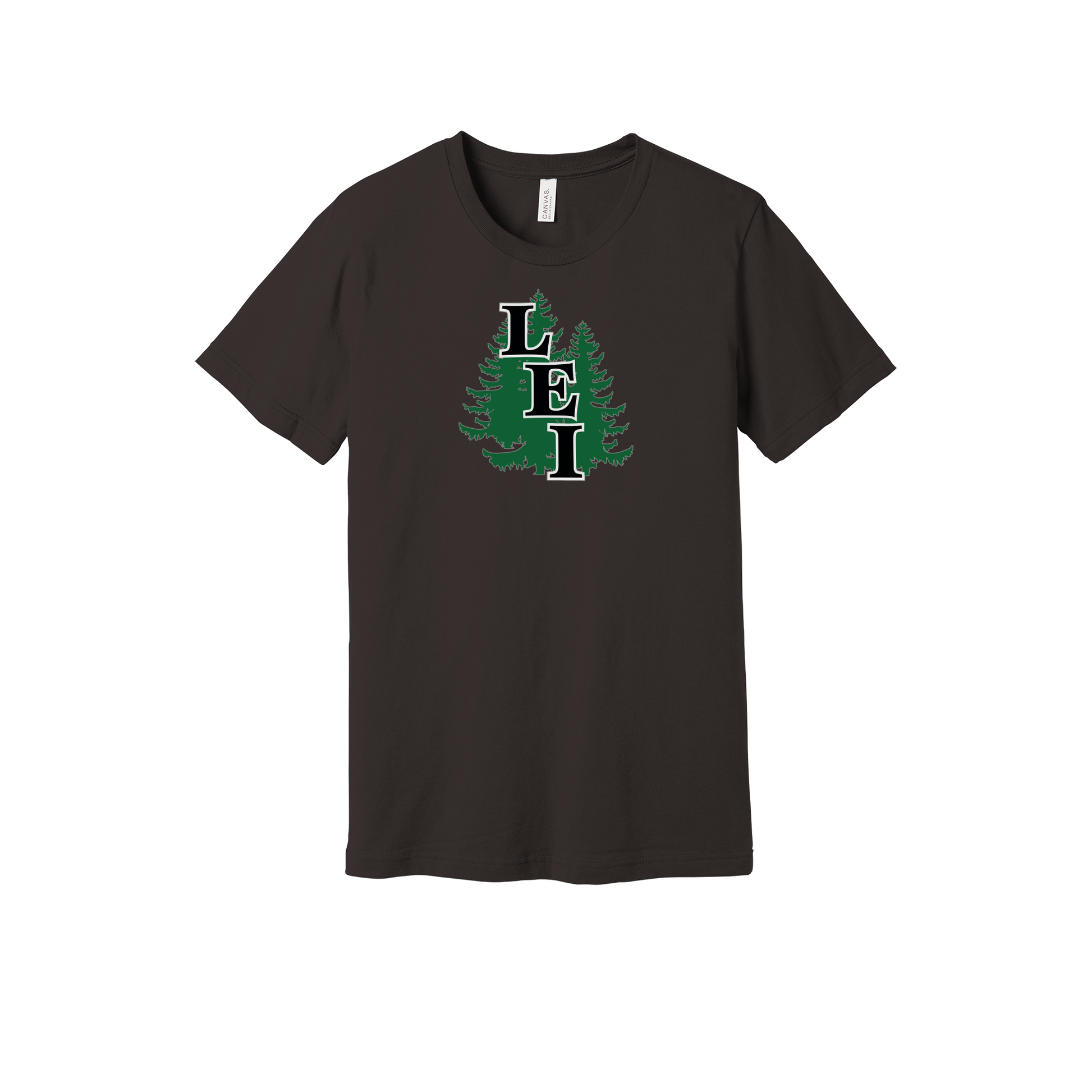 leisite-everyday-essentials-short-sleeve-tee-dtf-front-BC3001-brown-flat-front