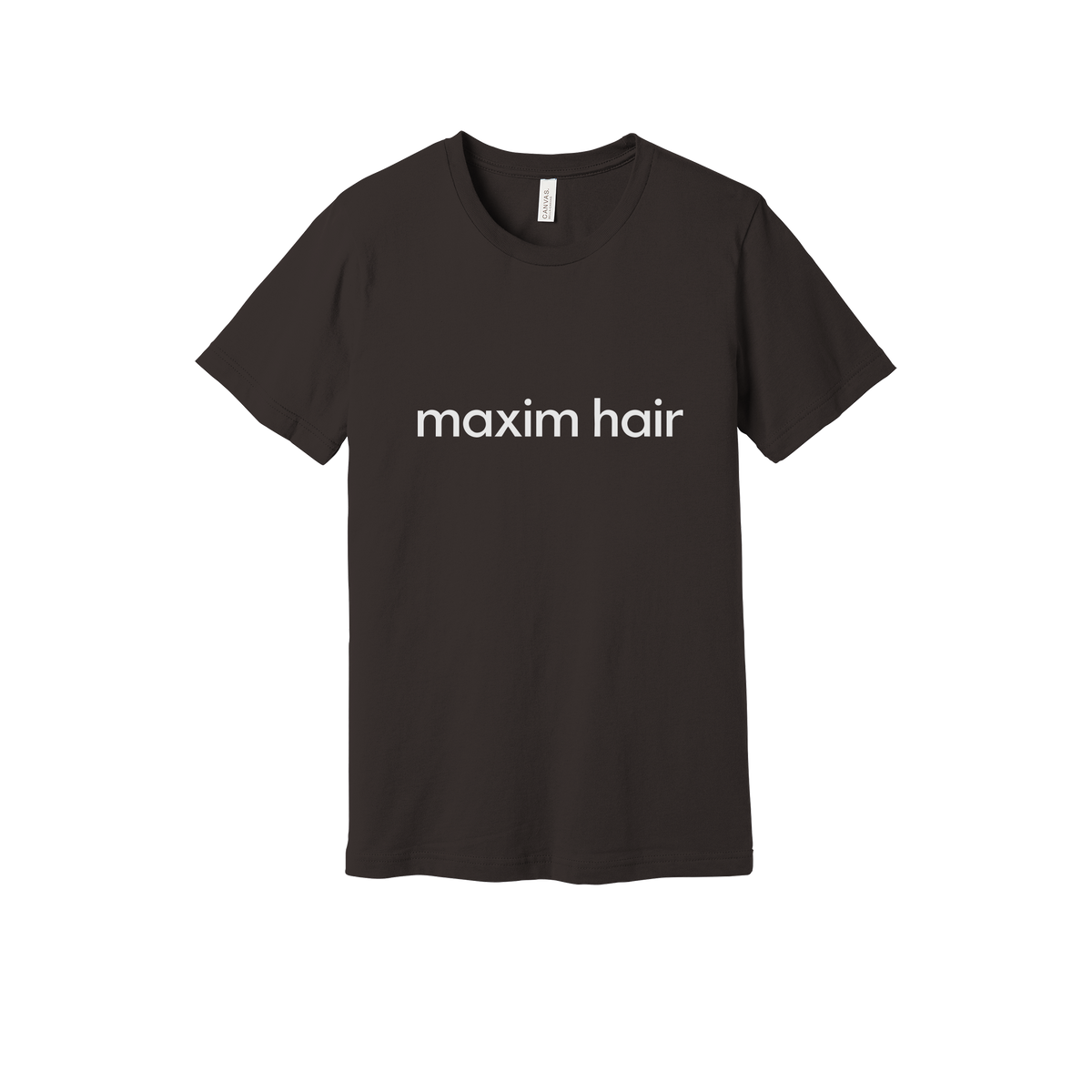 maximhairrestoration-everyday-essentials-clinic-short-sleeve-tee-dtf-front-BC3001-brown-flat-front