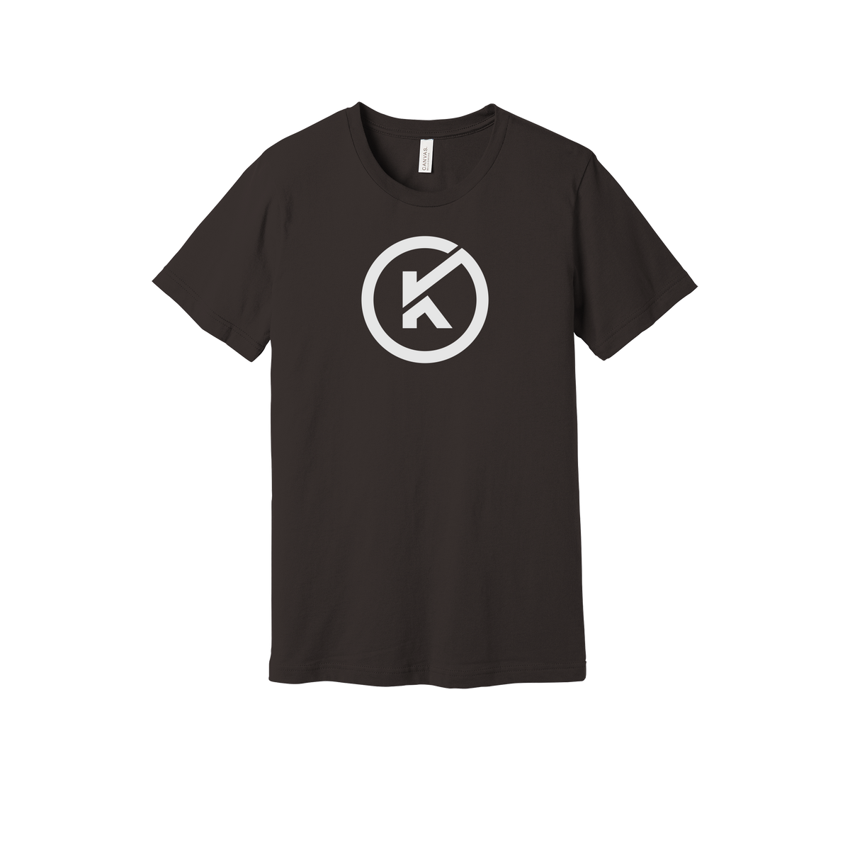kitmanlabs-everyday-essentials-short-sleeve-tee-dtf-front-BC3001-brown-flat-front