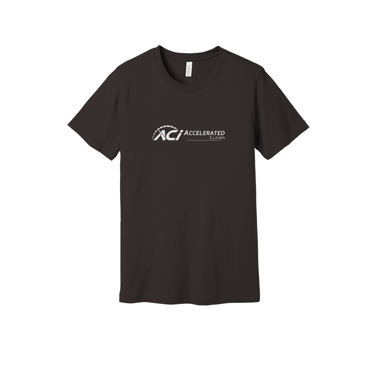 accelclaims-everyday-essentials-short-sleeve-tee-dtf-front-BC3001-brown-flat-front
