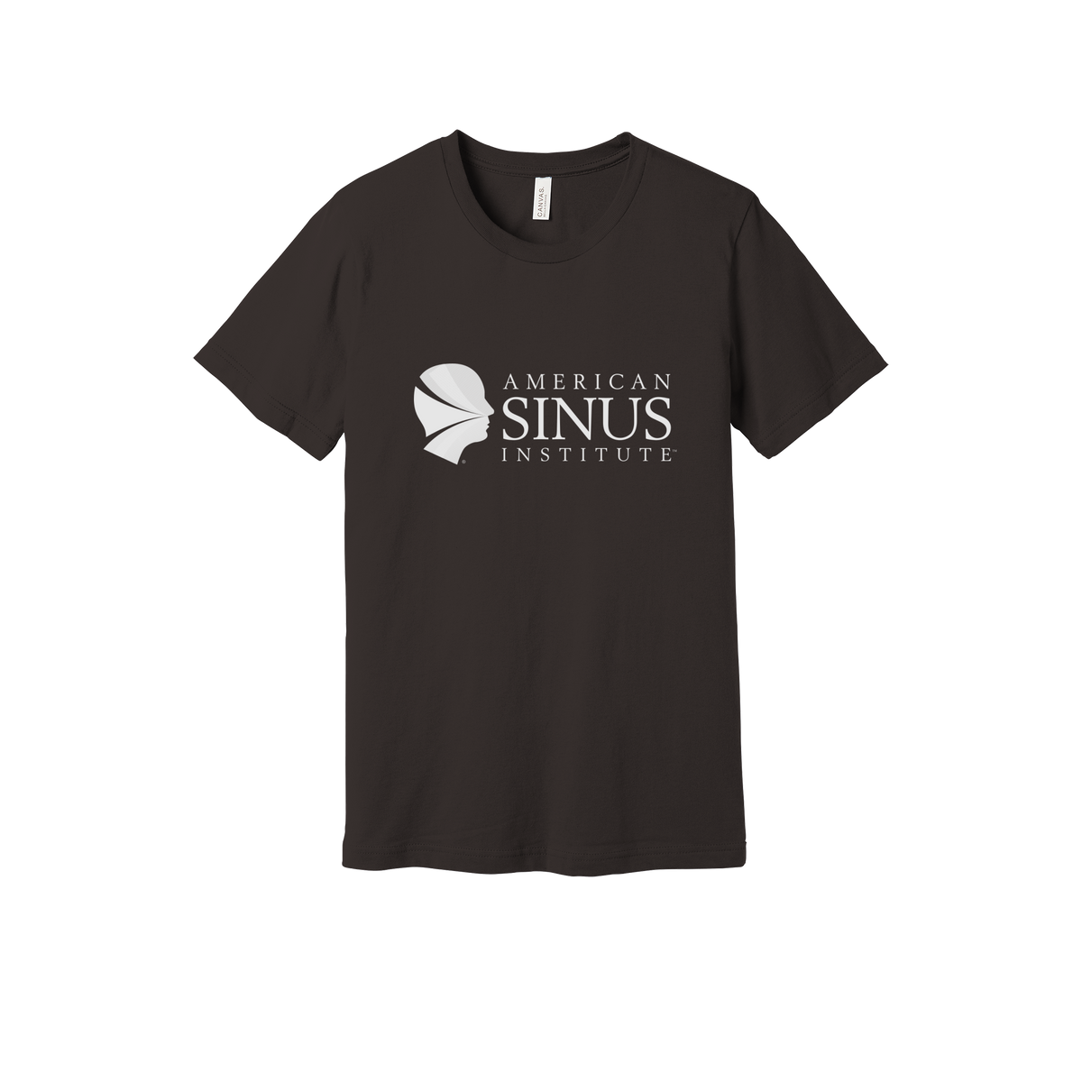 americansinus-everyday-essentials-clinic-short-sleeve-tee-dtf-front-BC3001-brown-flat-front