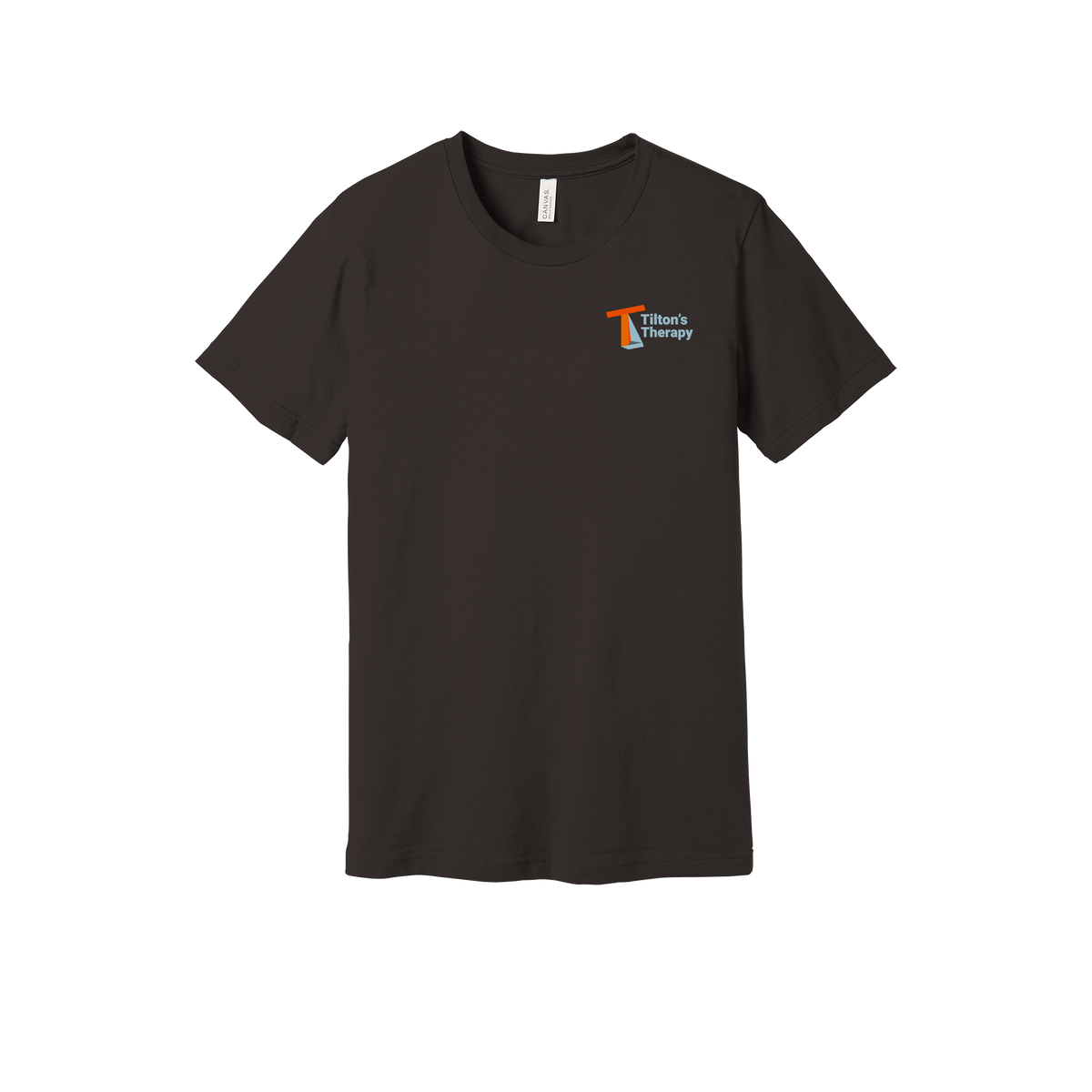 tiltonstherapy-everyday-essentials-short-sleeve-tee-dtf-leftchest-BC3001-brown-flat-front