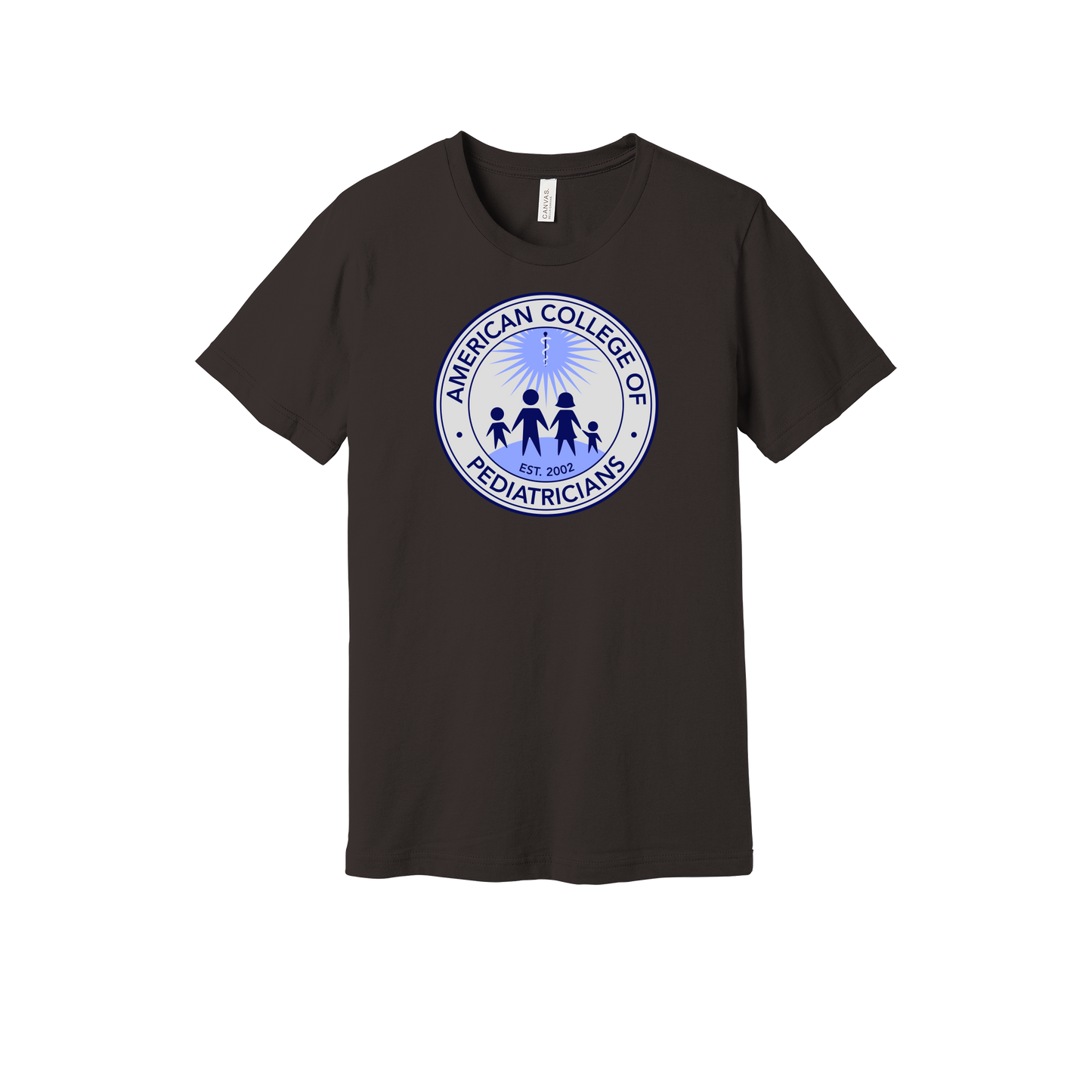 acpeds-everyday-essentials-clinic-short-sleeve-tee-dtf-front-BC3001-brown-flat-front