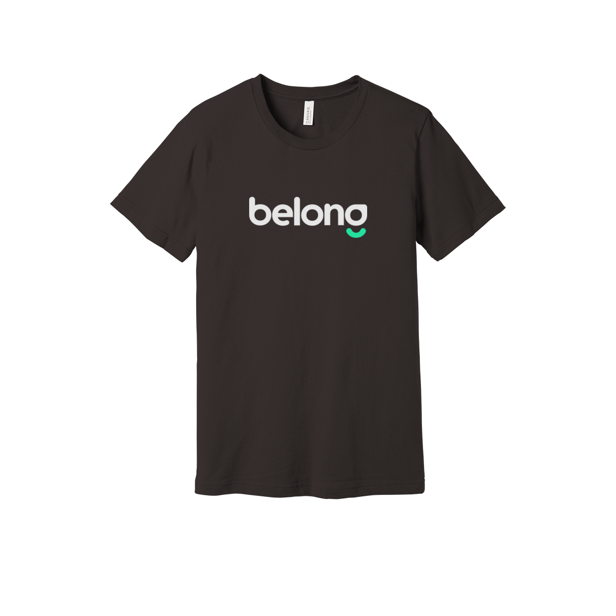 belonghome-everyday-essentials-short-sleeve-tee-dtf-front-BC3001-brown-flat-front