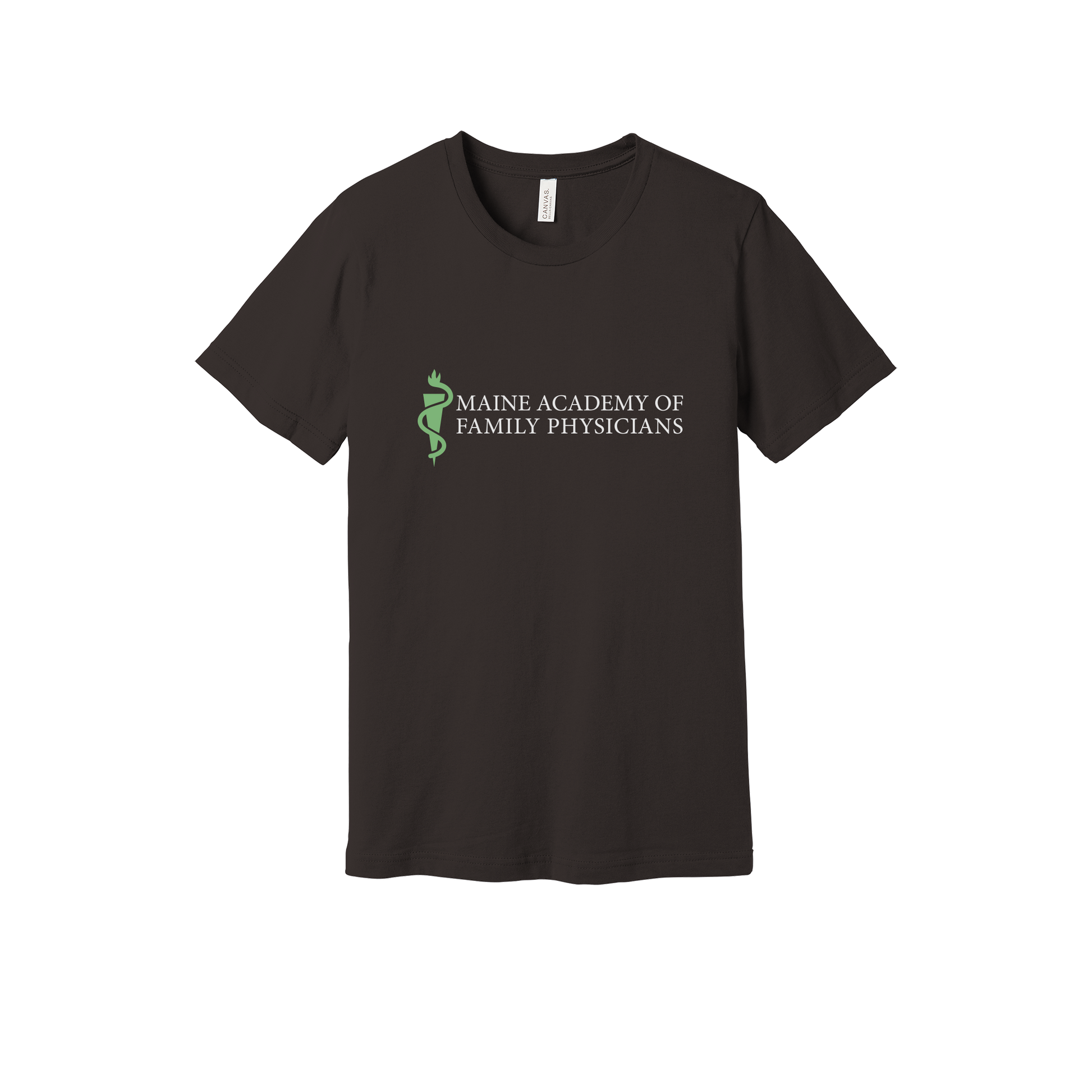 maineafp-everyday-essentials-clinic-short-sleeve-tee-dtf-front-BC3001-brown-flat-front
