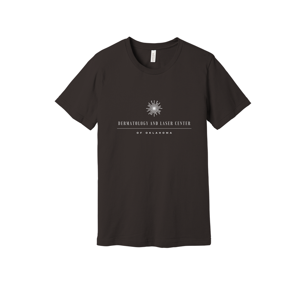 dermatologylaserok-everyday-essentials-clinic-short-sleeve-tee-dtf-front-BC3001-brown-flat-front