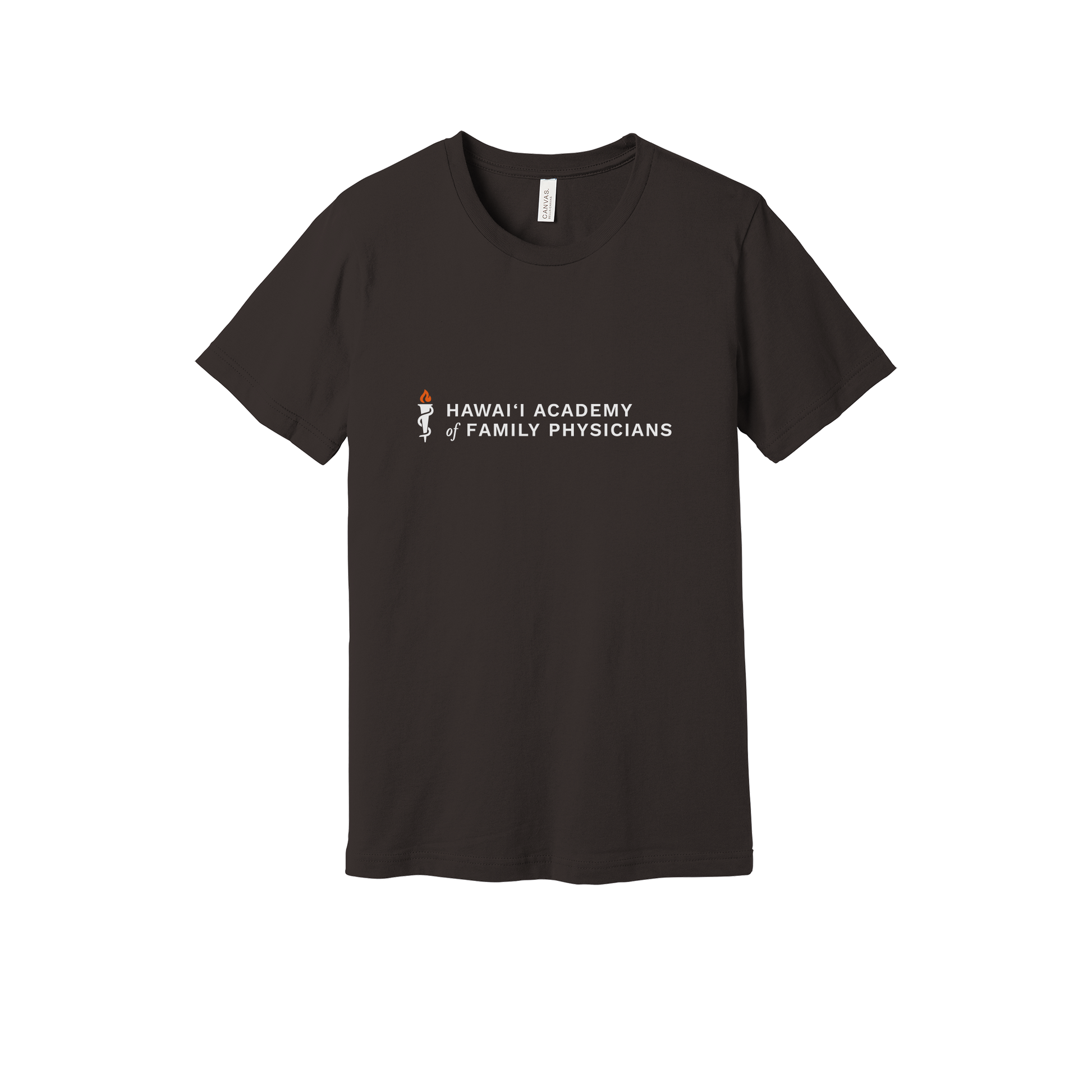 hafp-everyday-essentials-clinic-short-sleeve-tee-dtf-front-BC3001-brown-flat-front