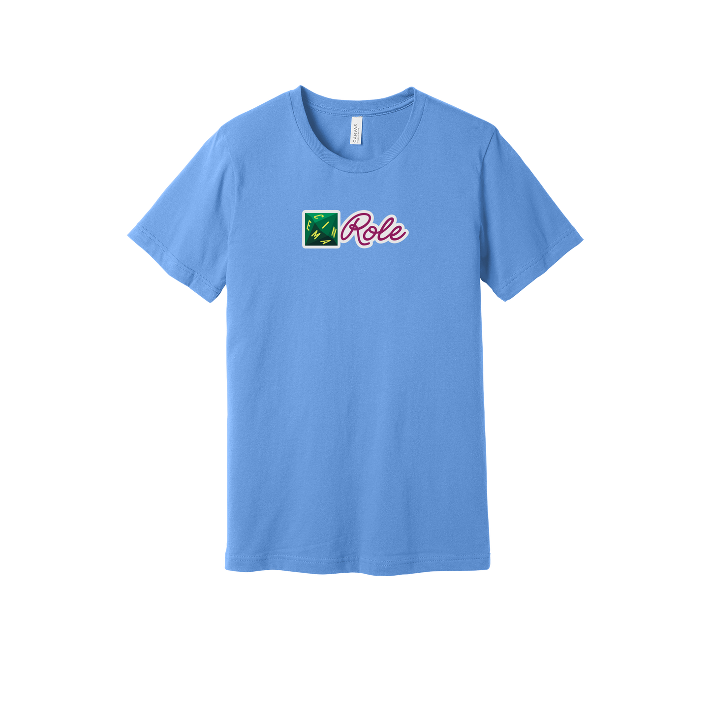 cinemarole-everyday-essentials-short-sleeve-tee-dtf-front-BC3001-carolinablue-flat-front