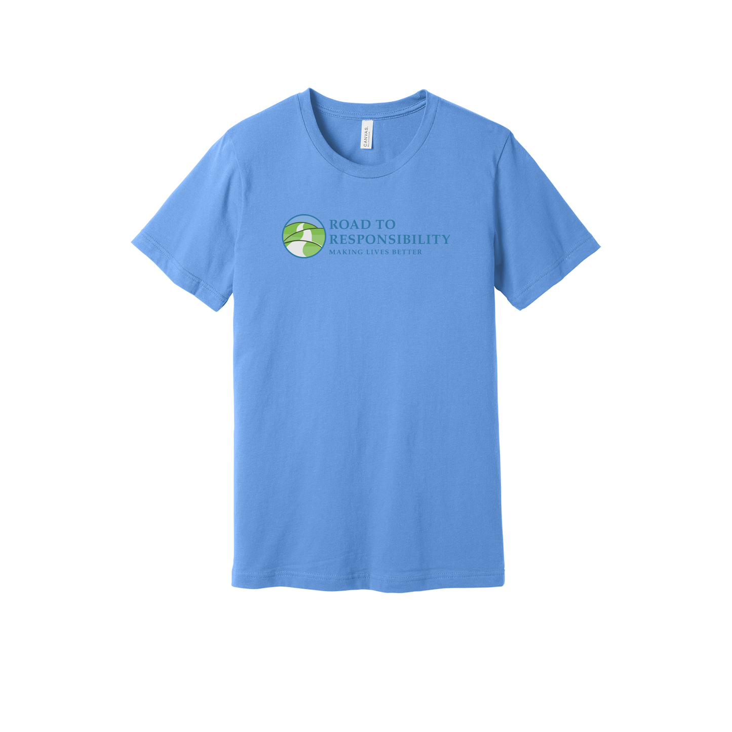 roadtoresponsibility-everyday-essentials-short-sleeve-tee-dtf-front-BC3001-carolinablue-flat-front