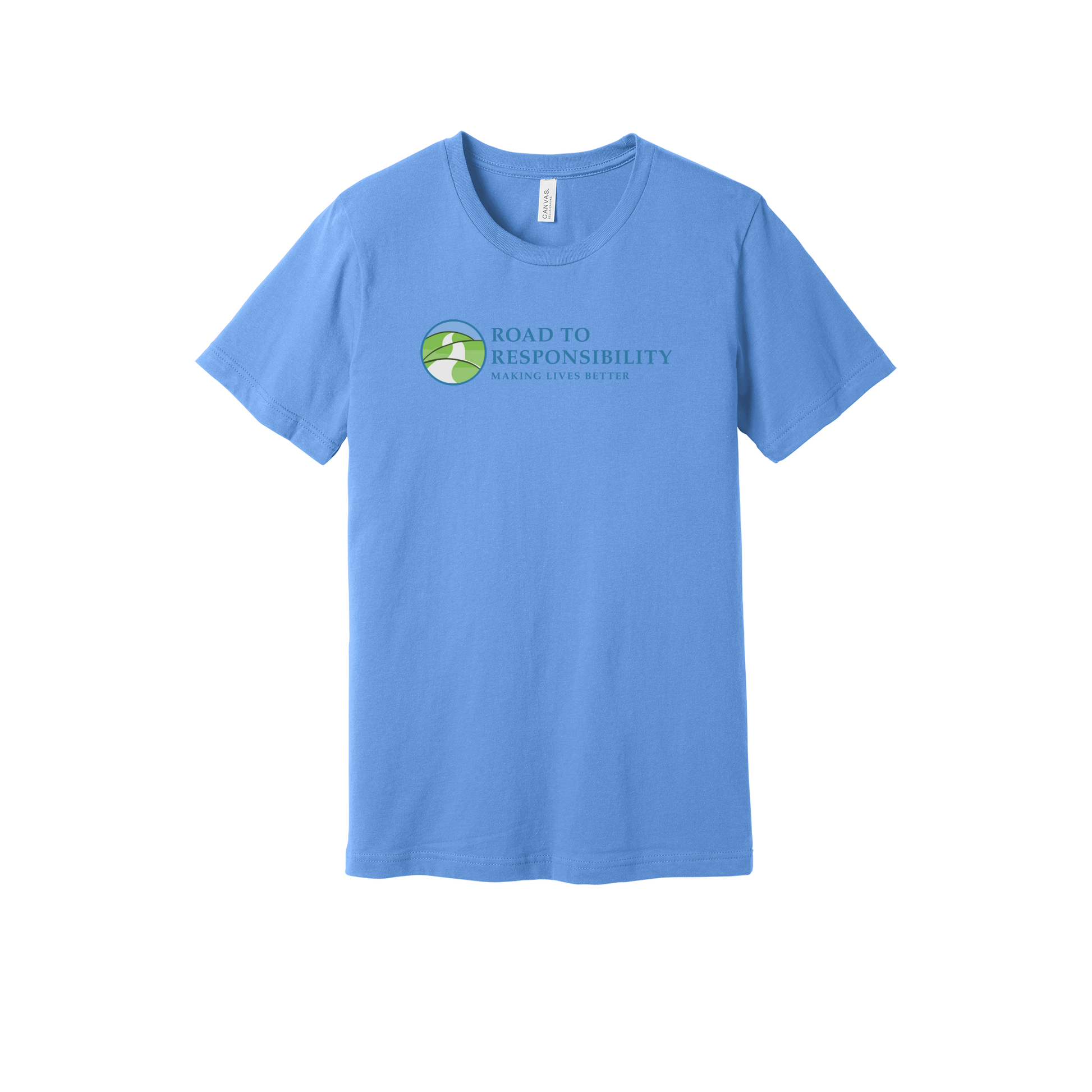 roadtoresponsibility-everyday-essentials-short-sleeve-tee-dtf-front-BC3001-carolinablue-flat-front