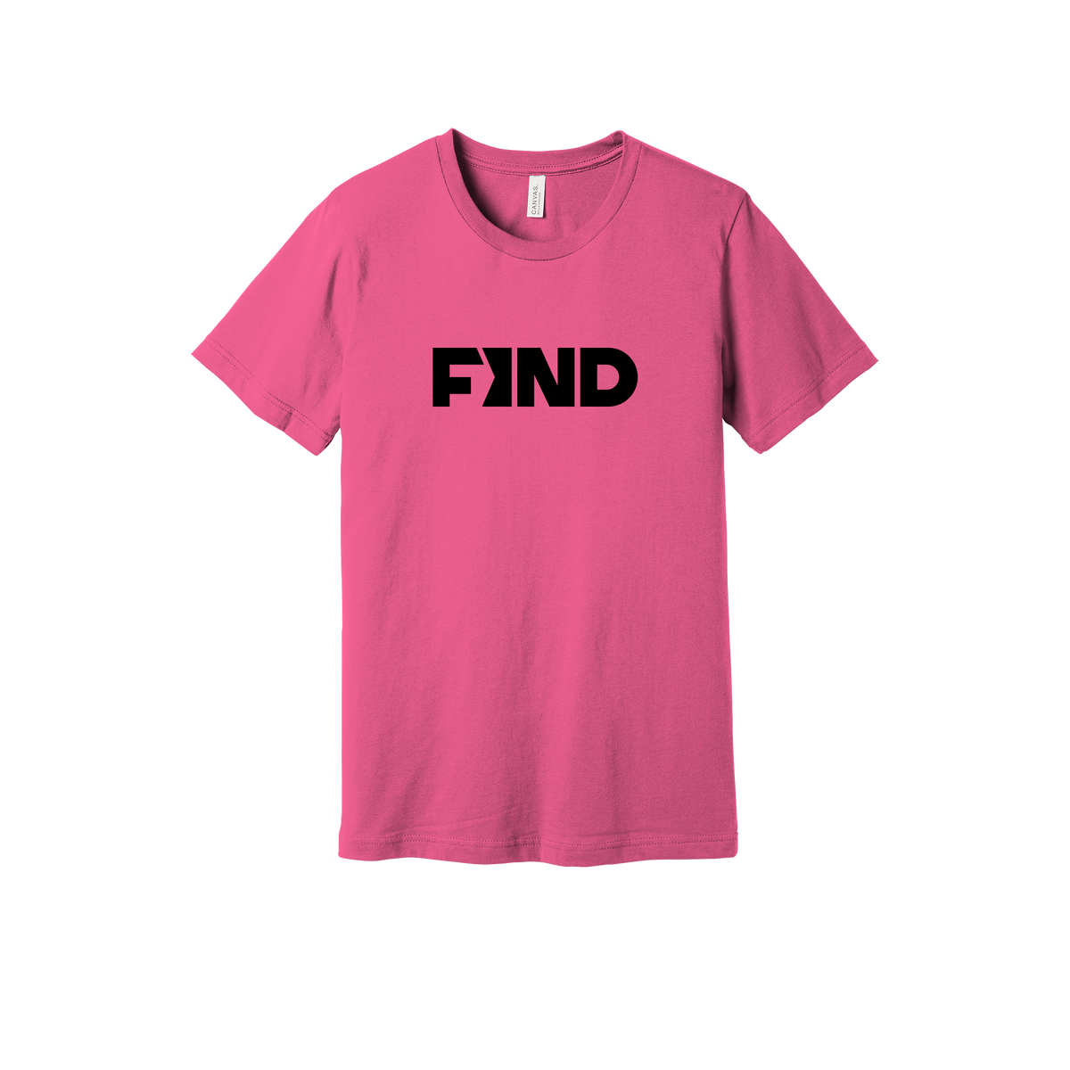 findrealestate-everyday-essentials-short-sleeve-tee-dtf-front-BC3001-charitypink-flat-front