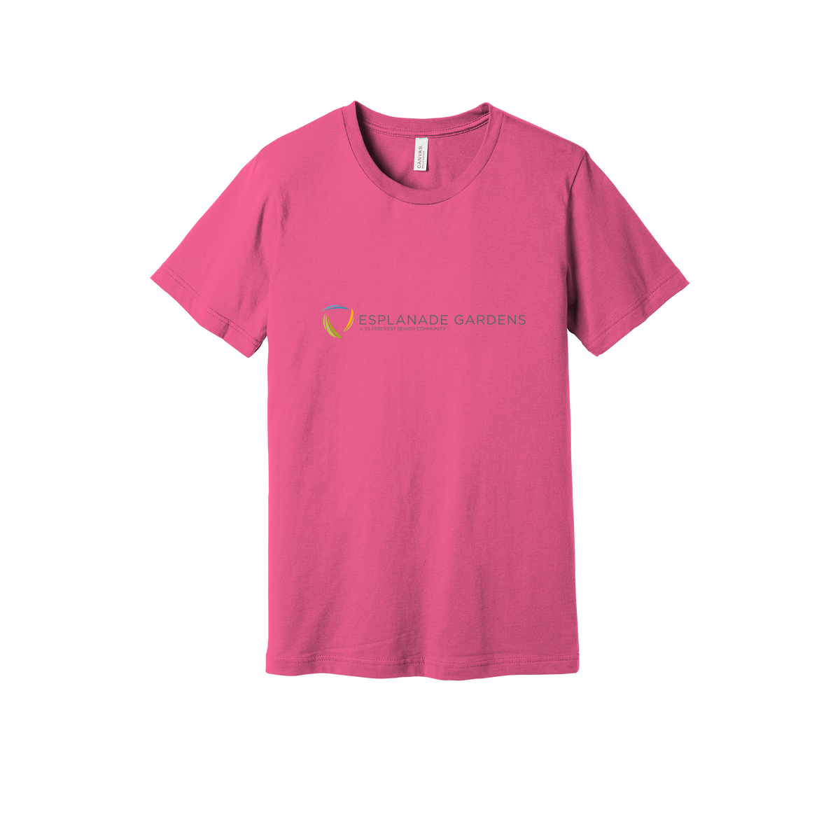 esplanadeseniorcampus-everyday-essentials-clinic-short-sleeve-tee-dtf-front-BC3001-charitypink-flat-front