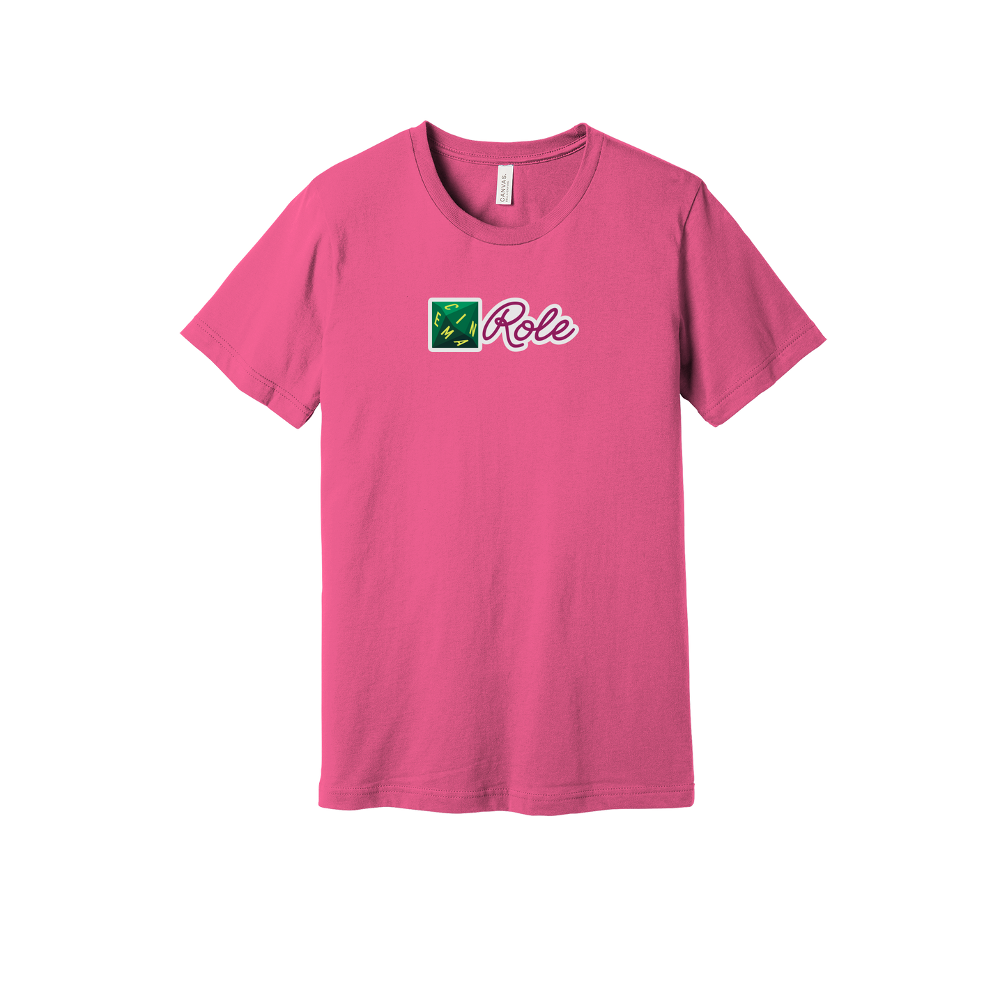 cinemarole-everyday-essentials-short-sleeve-tee-dtf-front-BC3001-charitypink-flat-front