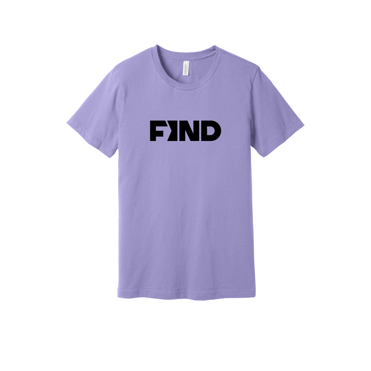 findrealestate-everyday-essentials-short-sleeve-tee-dtf-front-BC3001-darklavender-flat-front