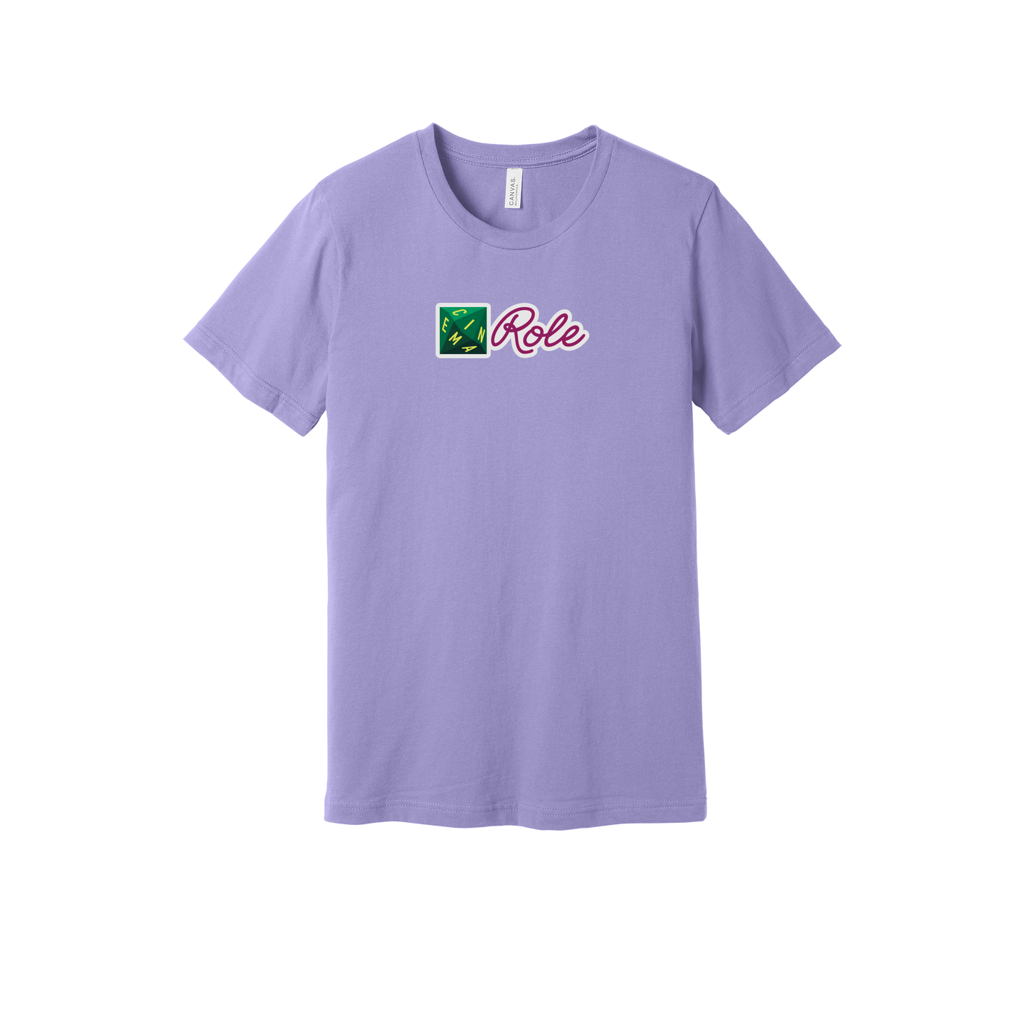cinemarole-everyday-essentials-short-sleeve-tee-dtf-front-BC3001-darklavender-flat-front