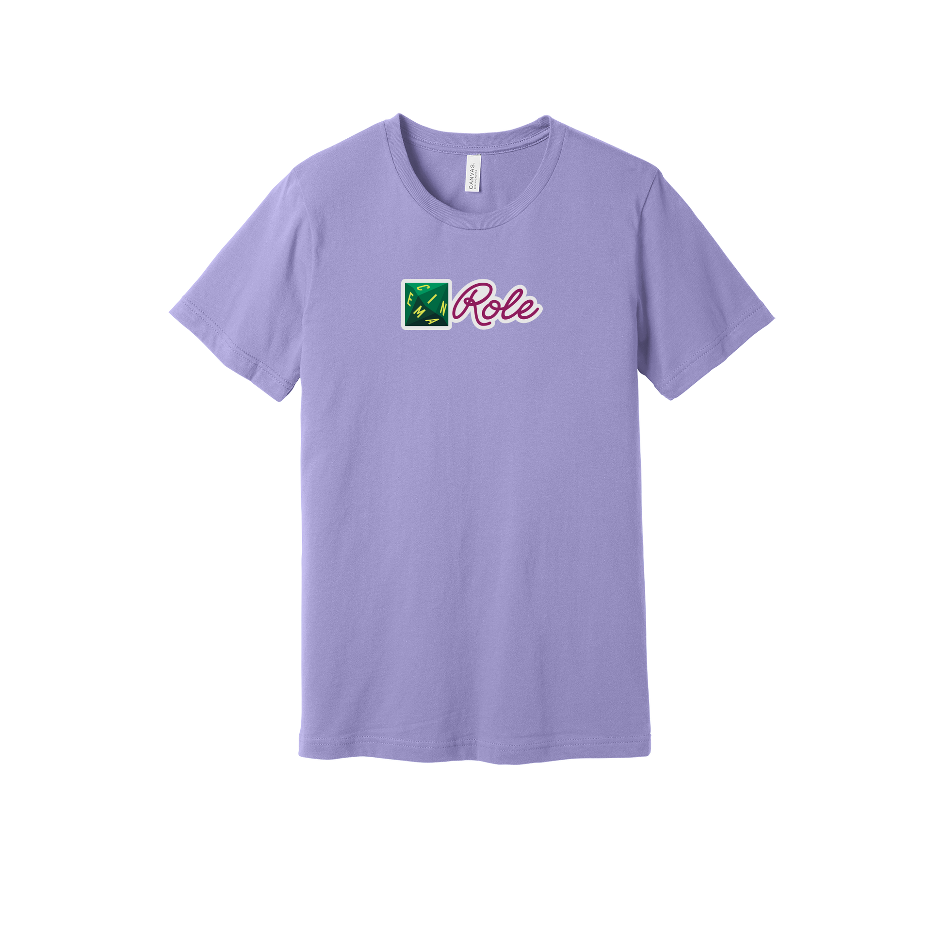 cinemarole-everyday-essentials-short-sleeve-tee-dtf-front-BC3001-darklavender-flat-front