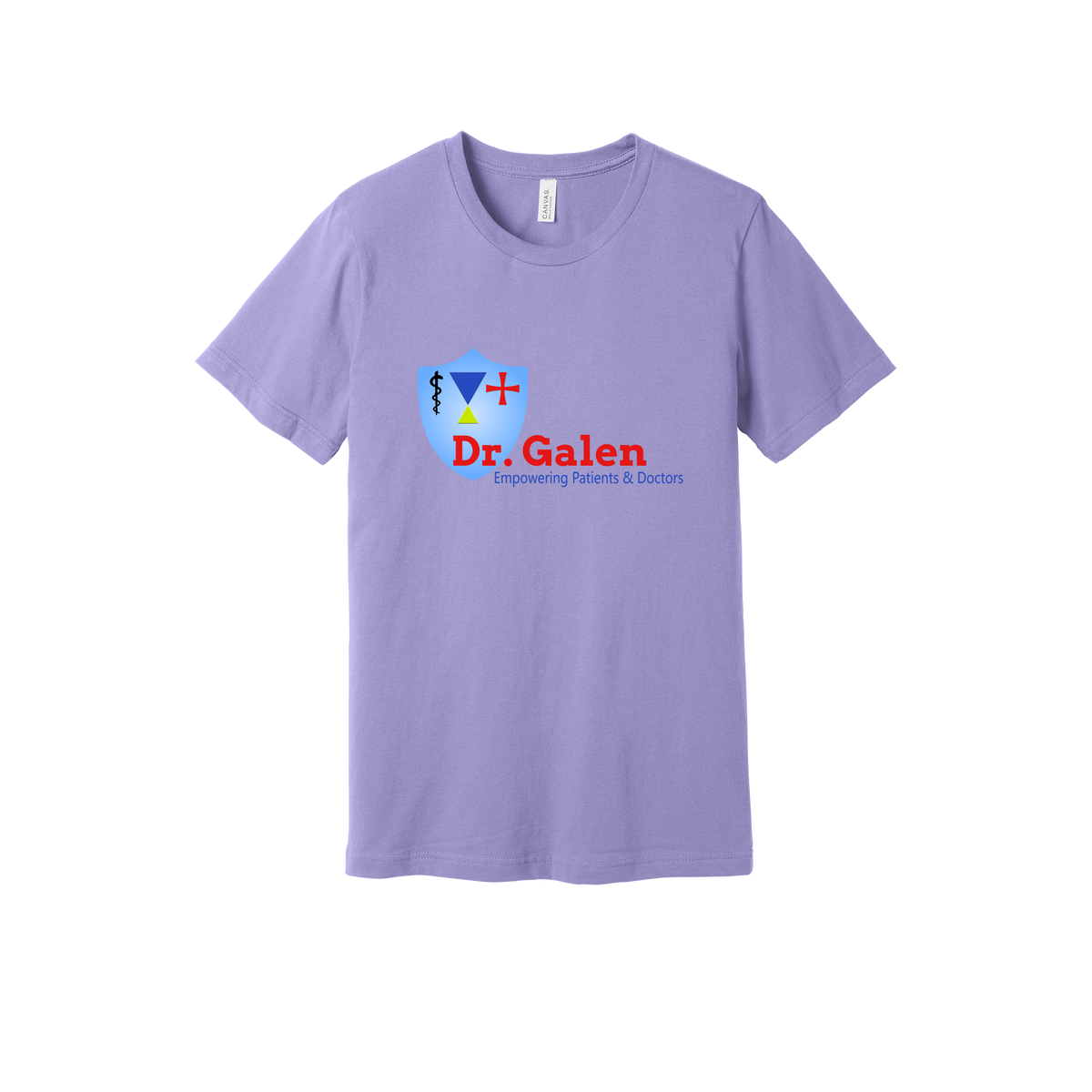 drgalen-everyday-essentials-clinic-short-sleeve-tee-dtf-front-BC3001-darklavender-flat-front