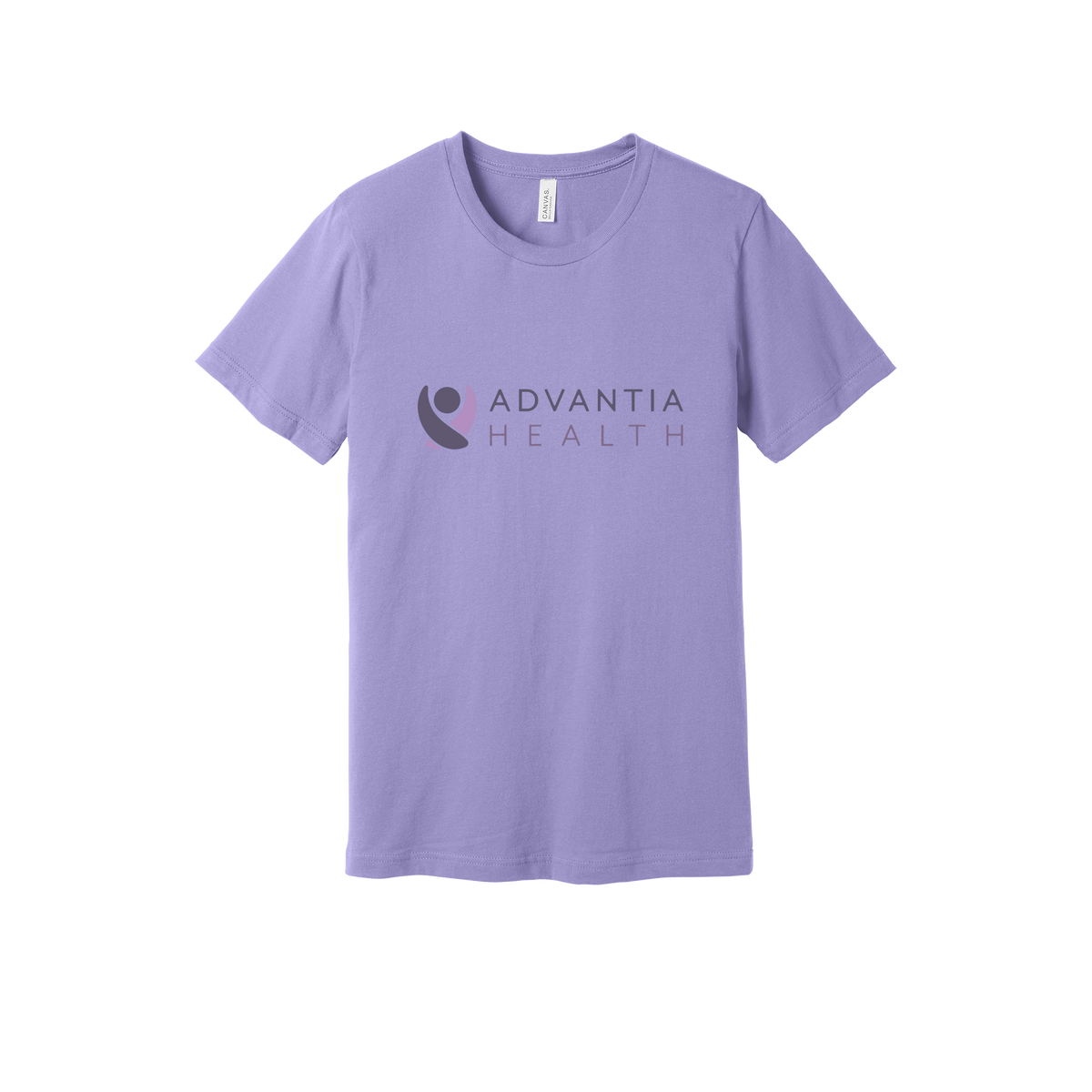 advantiahealth-everyday-essentials-clinic-short-sleeve-tee-dtf-front-BC3001-darklavender-flat-front