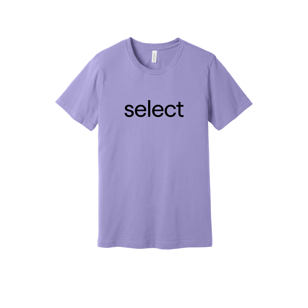 meetselect-everyday-essentials-short-sleeve-tee-dtf-front-BC3001-darklavender-flat-front