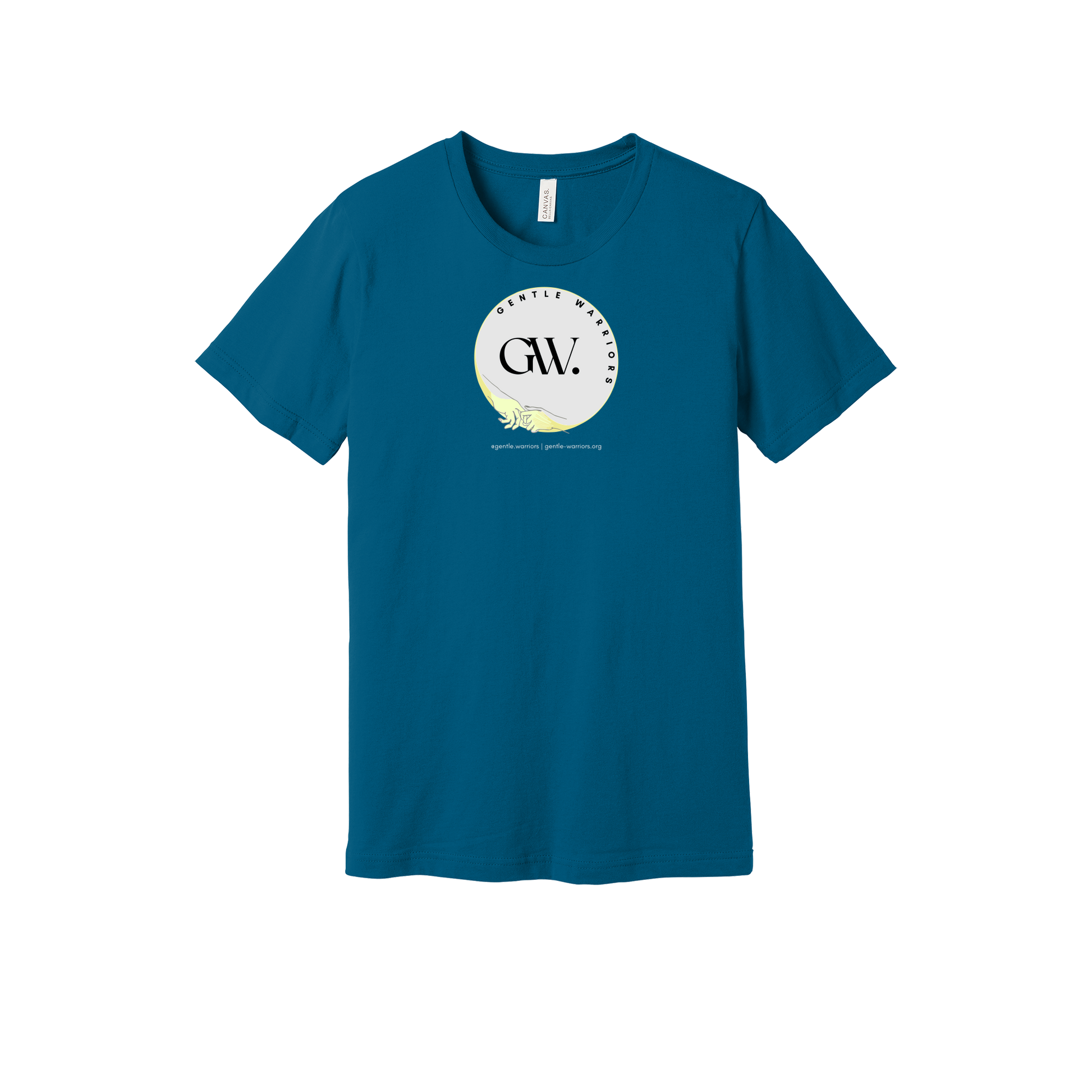 gentle-warriors-everyday-essentials-short-sleeve-tee-dtf-front-BC3001-deepteal-flat-front