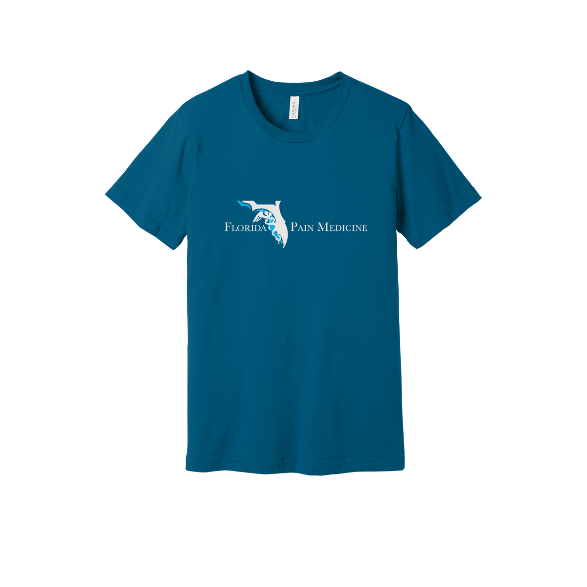 floridapainmedicine-everyday-essentials-clinic-short-sleeve-tee-dtf-front-BC3001-deepteal-flat-front
