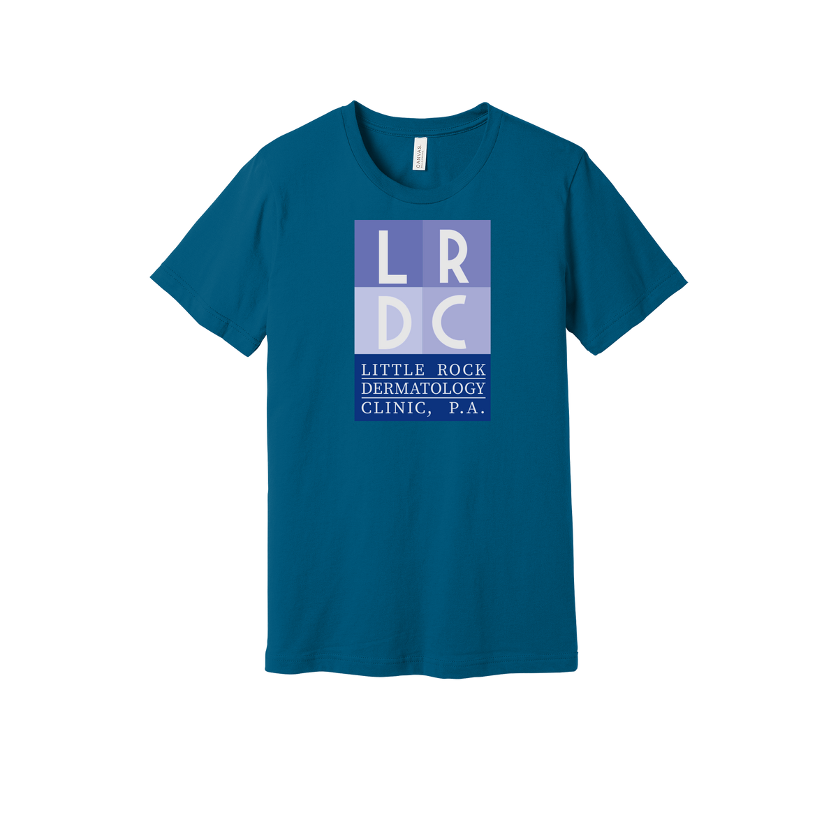 littlerockdermatology-everyday-essentials-clinic-short-sleeve-tee-dtf-front-BC3001-deepteal-flat-front