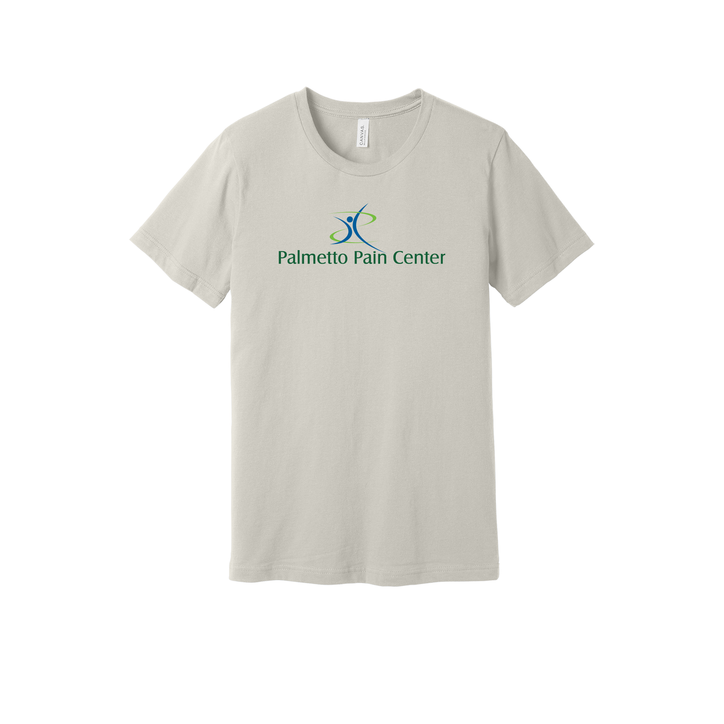 palmetto-pain-center-everyday-essentials-clinic-short-sleeve-tee-dtf-front-BC3001-dust-flat-front