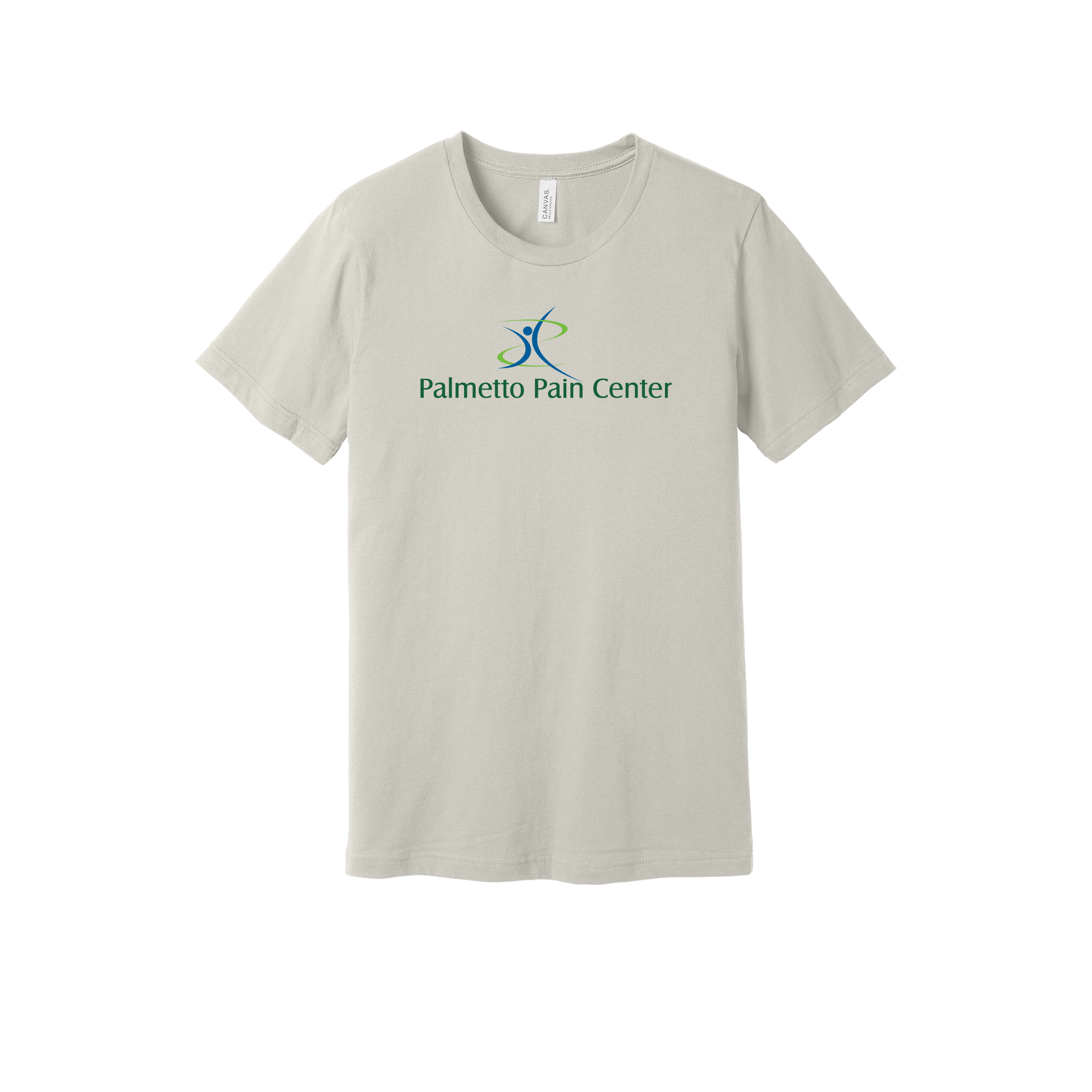 palmetto-pain-center-everyday-essentials-clinic-short-sleeve-tee-dtf-front-BC3001-dust-flat-front