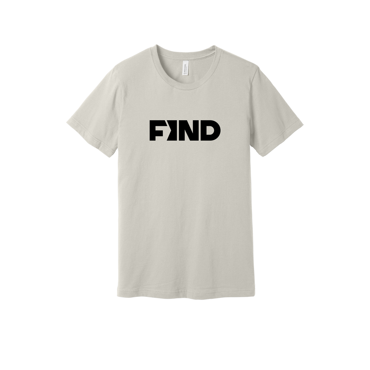 findrealestate-everyday-essentials-short-sleeve-tee-dtf-front-BC3001-dust-flat-front