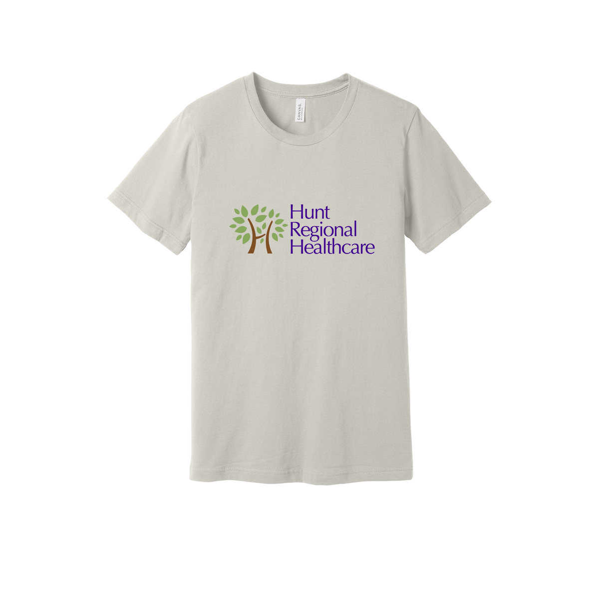 huntregional-everyday-essentials-clinic-short-sleeve-tee-dtf-front-BC3001-dust-flat-front