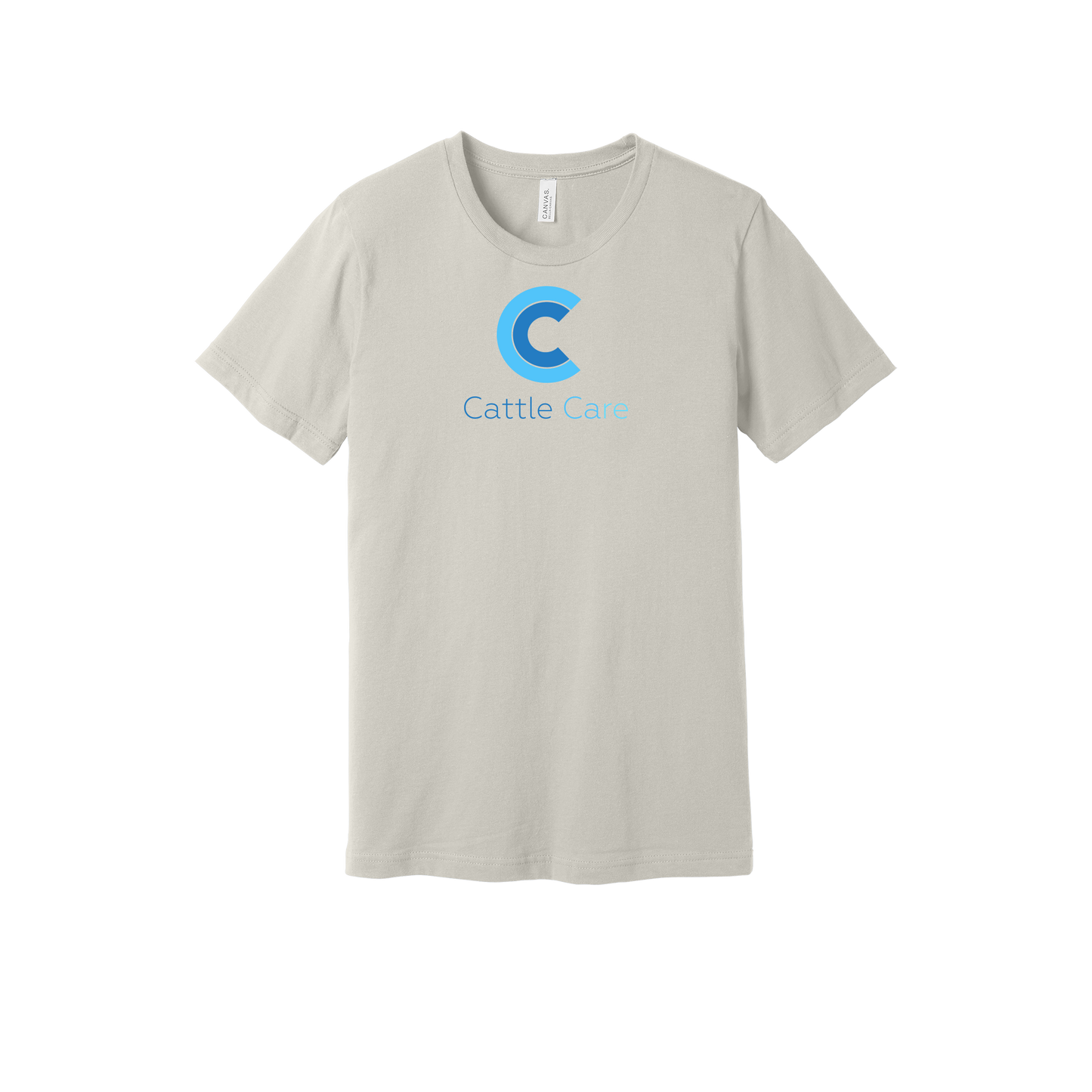 cattle-care-everyday-essentials-short-sleeve-tee-dtf-front-BC3001-dust-flat-front