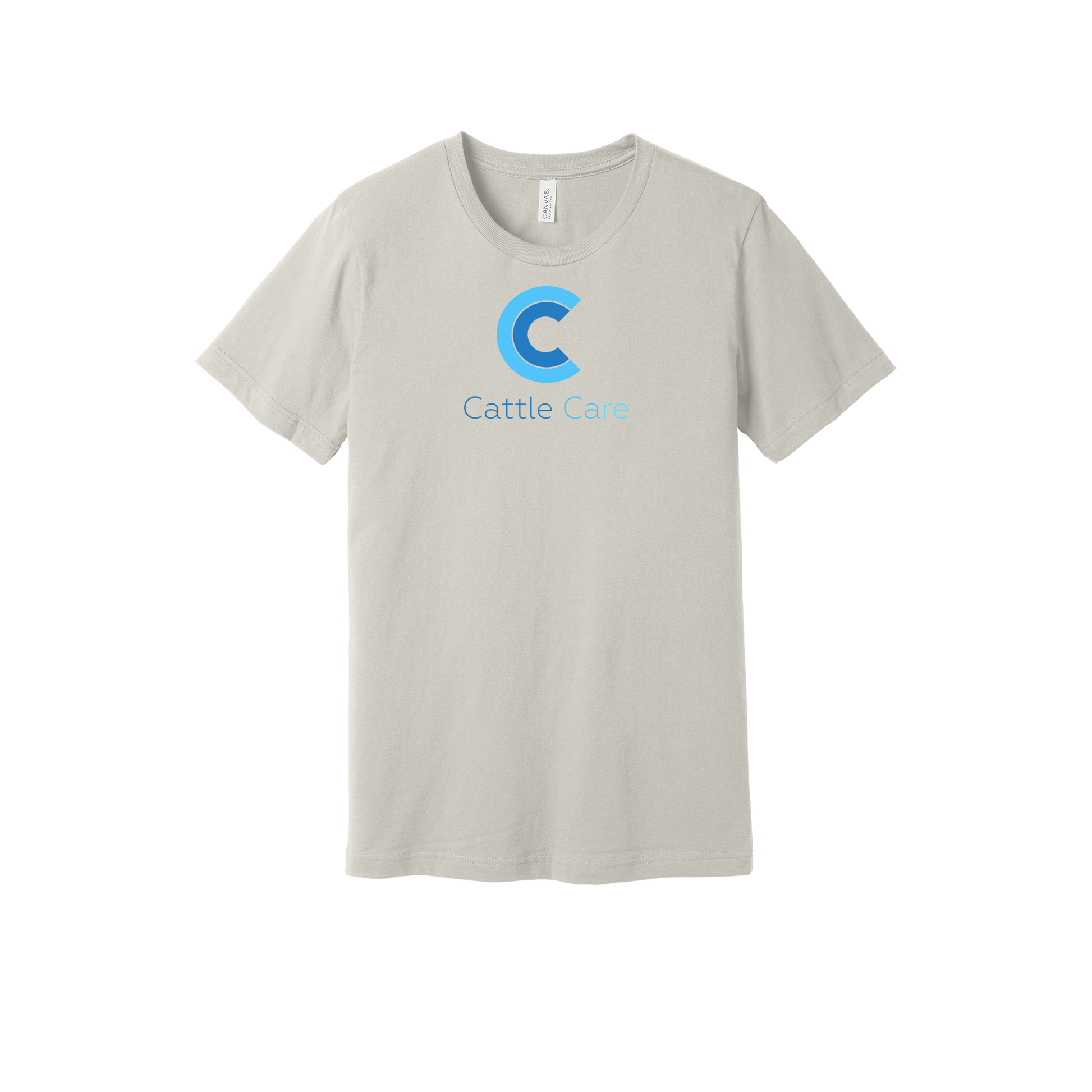 cattle-care-everyday-essentials-short-sleeve-tee-dtf-front-BC3001-dust-flat-front