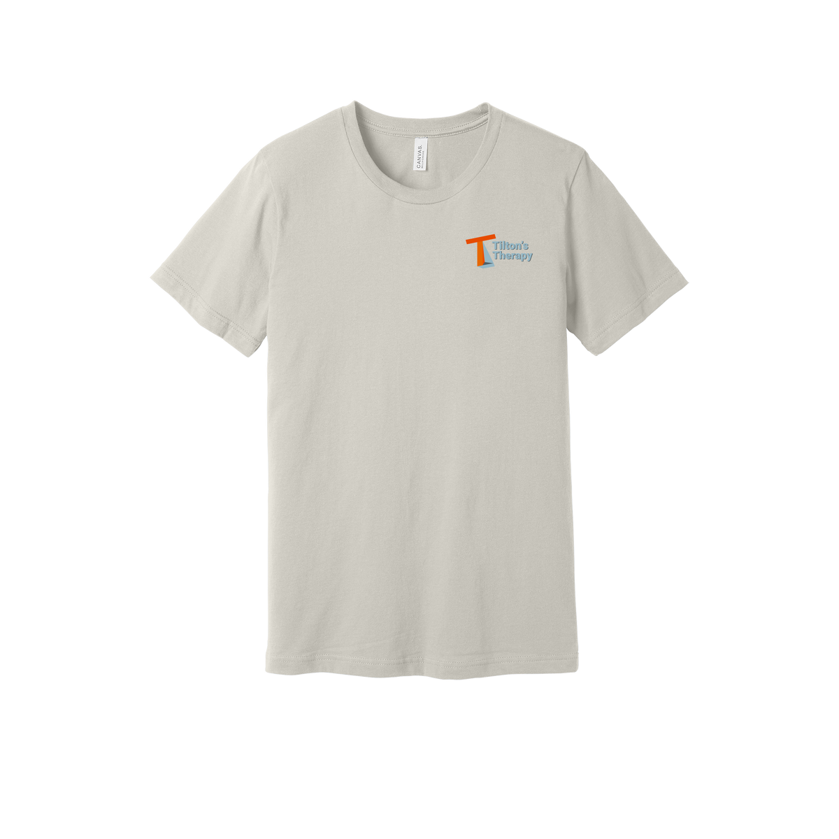 tiltonstherapy-everyday-essentials-short-sleeve-tee-dtf-leftchest-BC3001-dust-flat-front