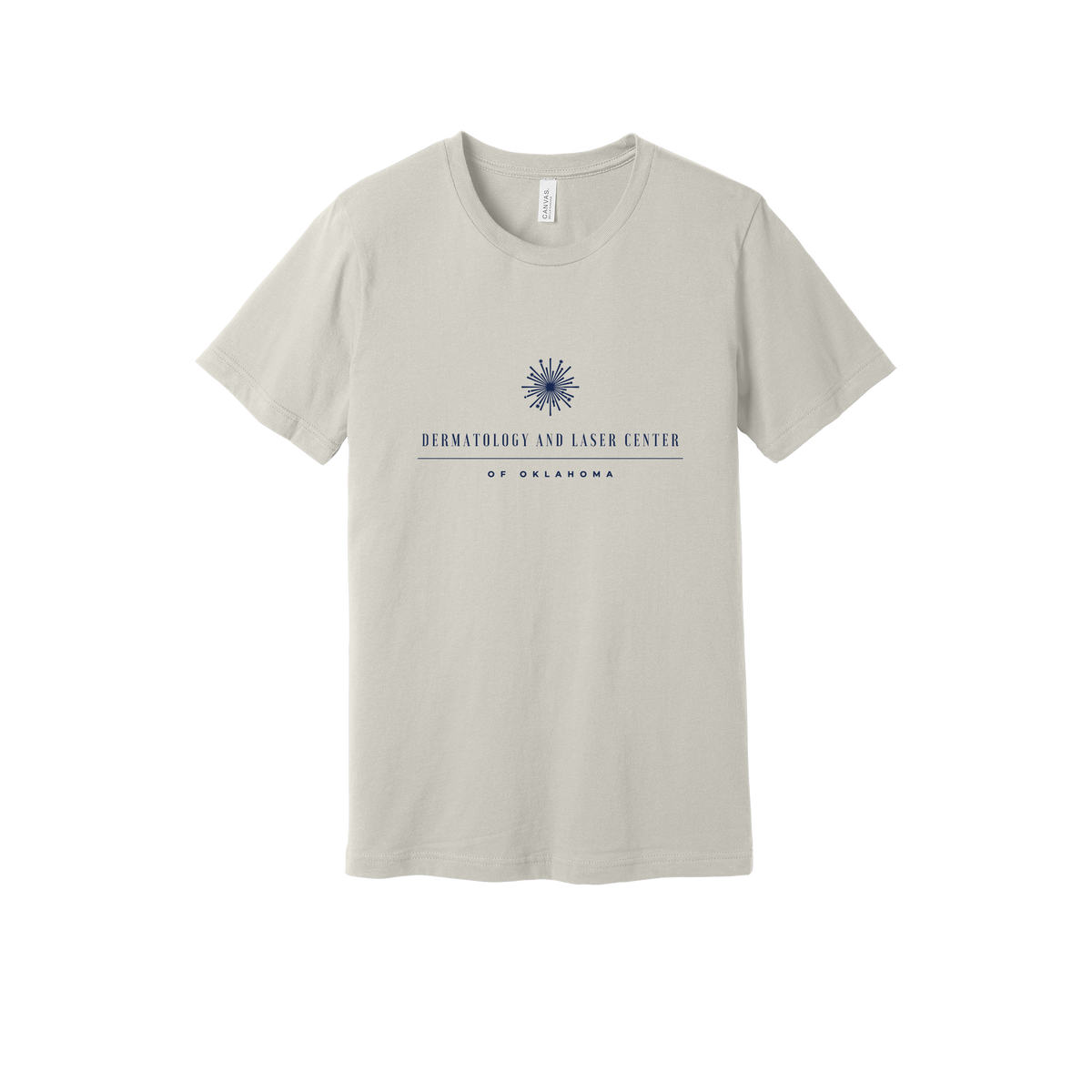 dermatologylaserok-everyday-essentials-clinic-short-sleeve-tee-dtf-front-BC3001-dust-flat-front